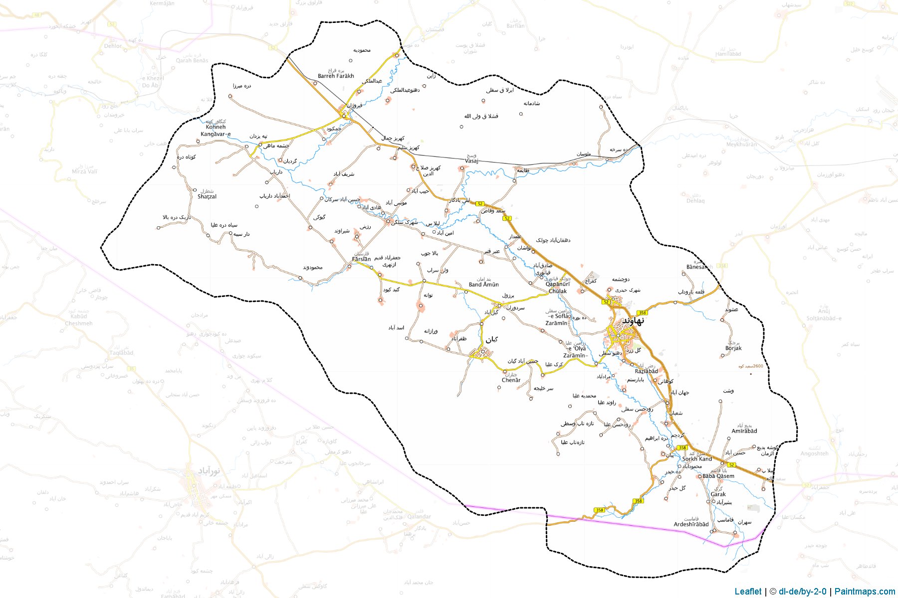 Nihavend şehristanı (Hamedan Eyaleti) Haritası Örnekleri-1