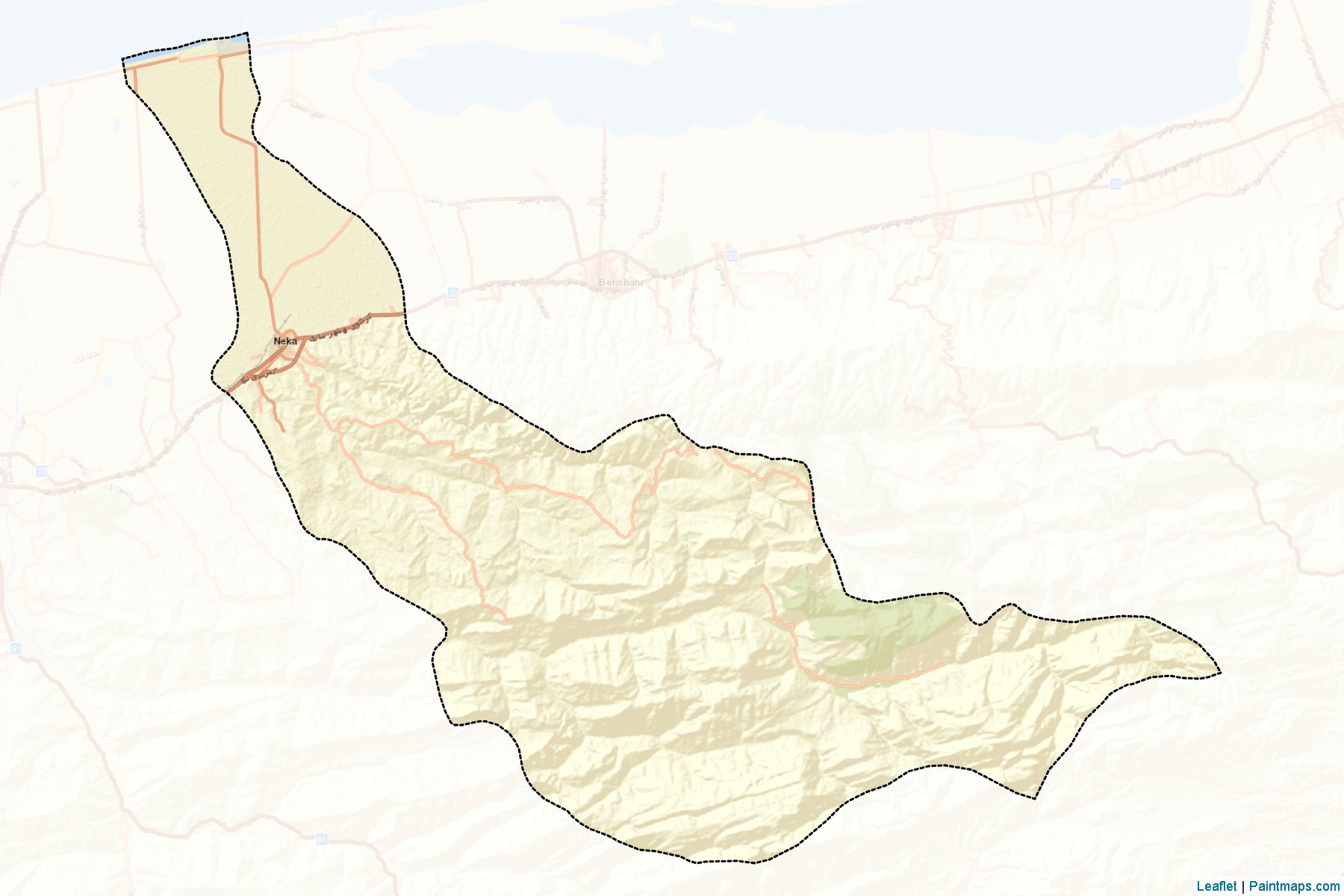 Muestras de recorte de mapas Neka (Mazandaran)-2