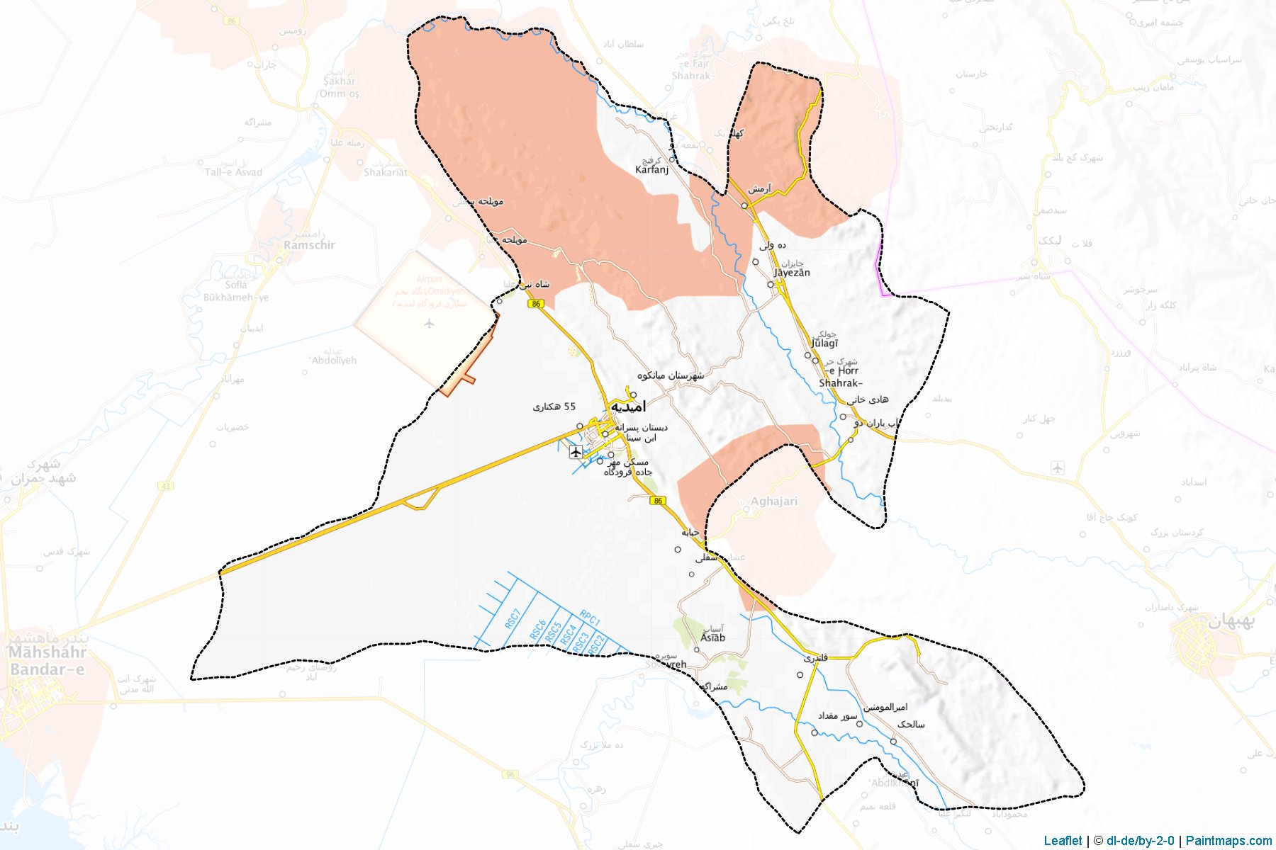 Muestras de recorte de mapas Omidiyeh (Khuzestan)-1