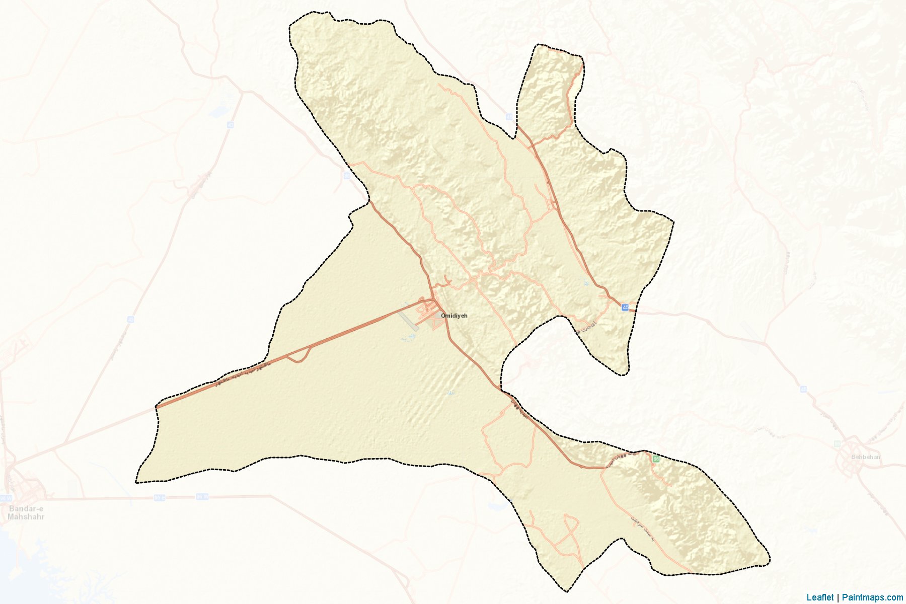 Muestras de recorte de mapas Omidiyeh (Khuzestan)-2