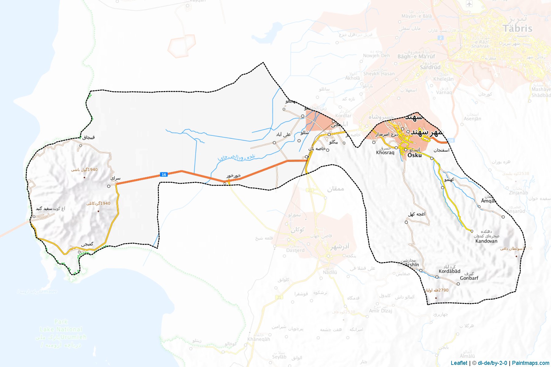 Osku şehristanı (Doğu Azerbaycan Eyaleti) Haritası Örnekleri-1