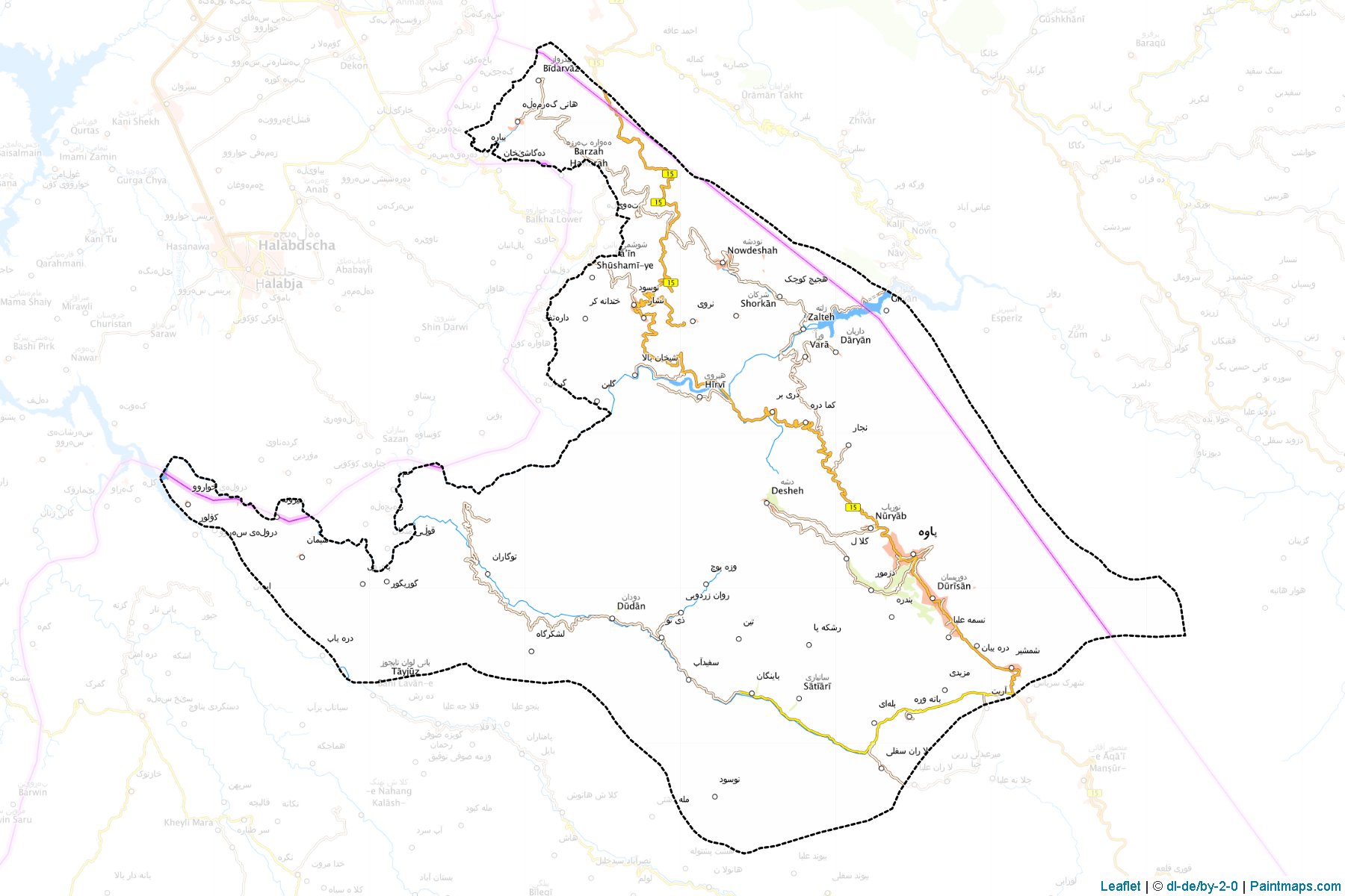 Paveh (Kermanshah) Map Cropping Samples-1