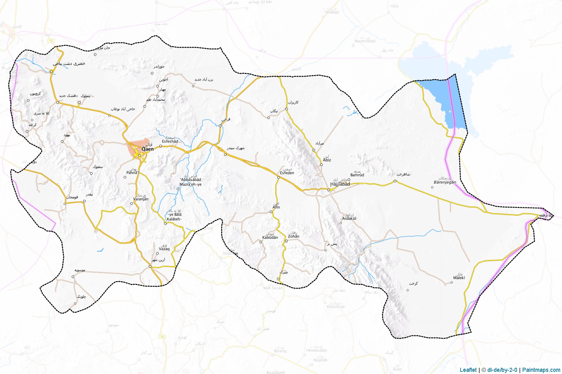 Qayenat (South Khorasan) Map Cropping Samples-1