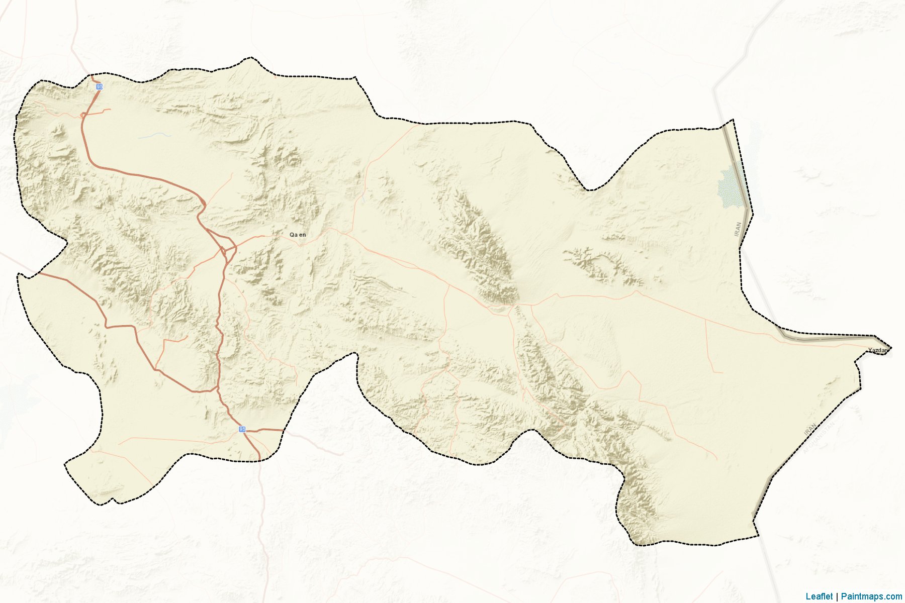 Qayenat (South Khorasan) Map Cropping Samples-2