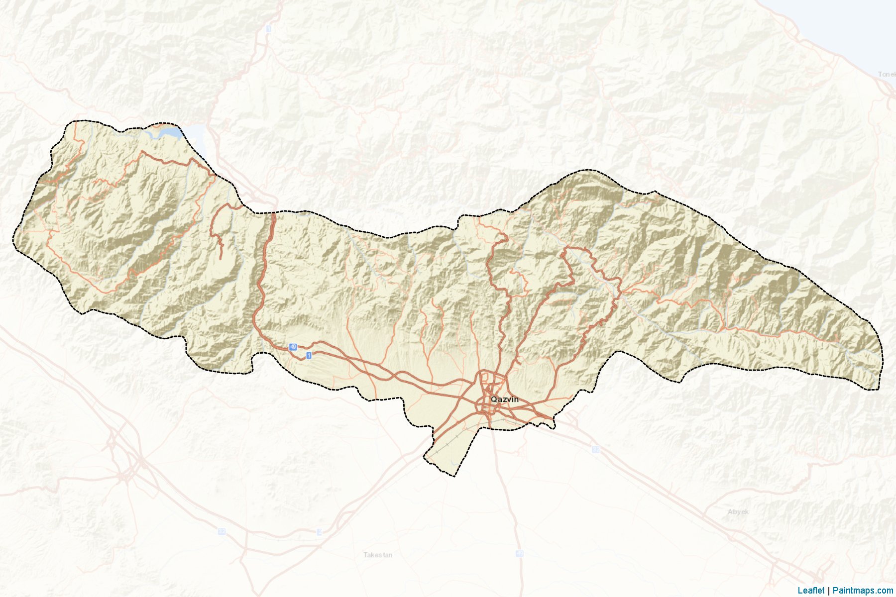 Muestras de recorte de mapas Qazvin (Qazvin)-2