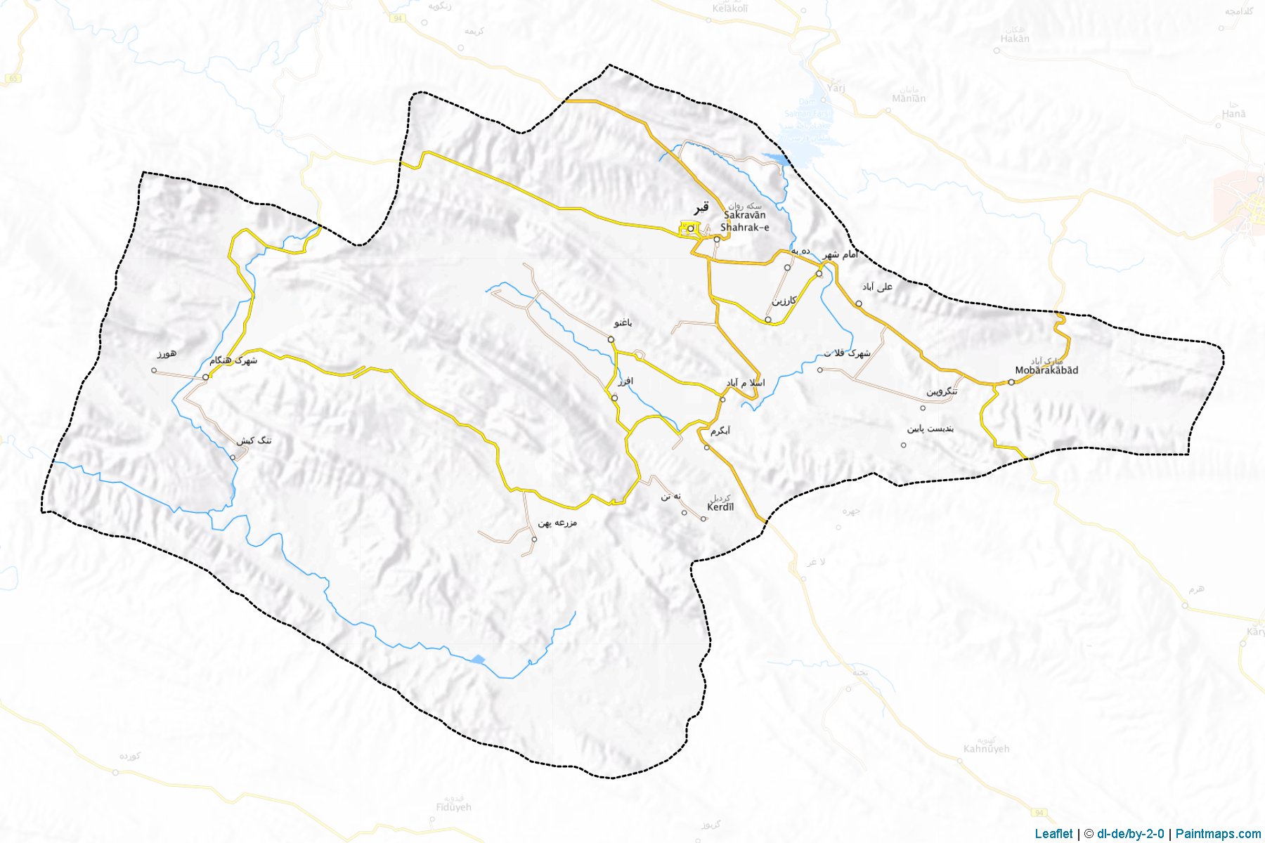 Muestras de recorte de mapas Qirokarzin (Fars)-1