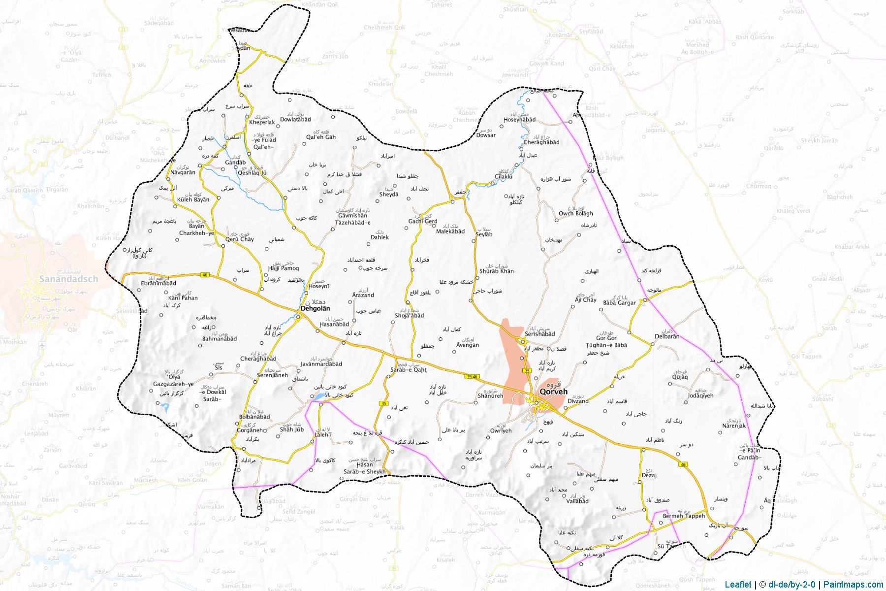 Qorveh (Kordestan) Map Cropping Samples-1