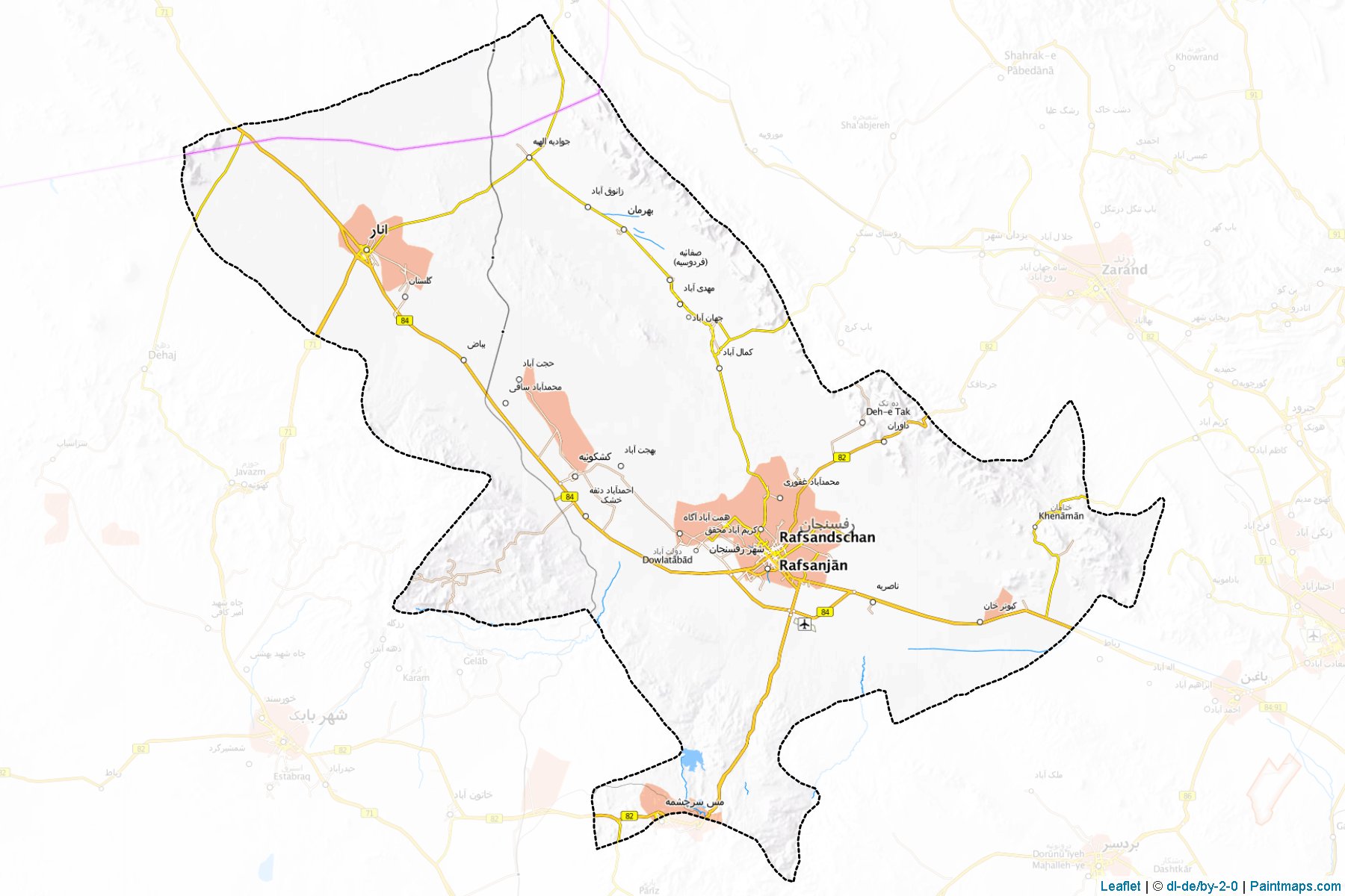 Rafsanjan (Kerman) Map Cropping Samples-1