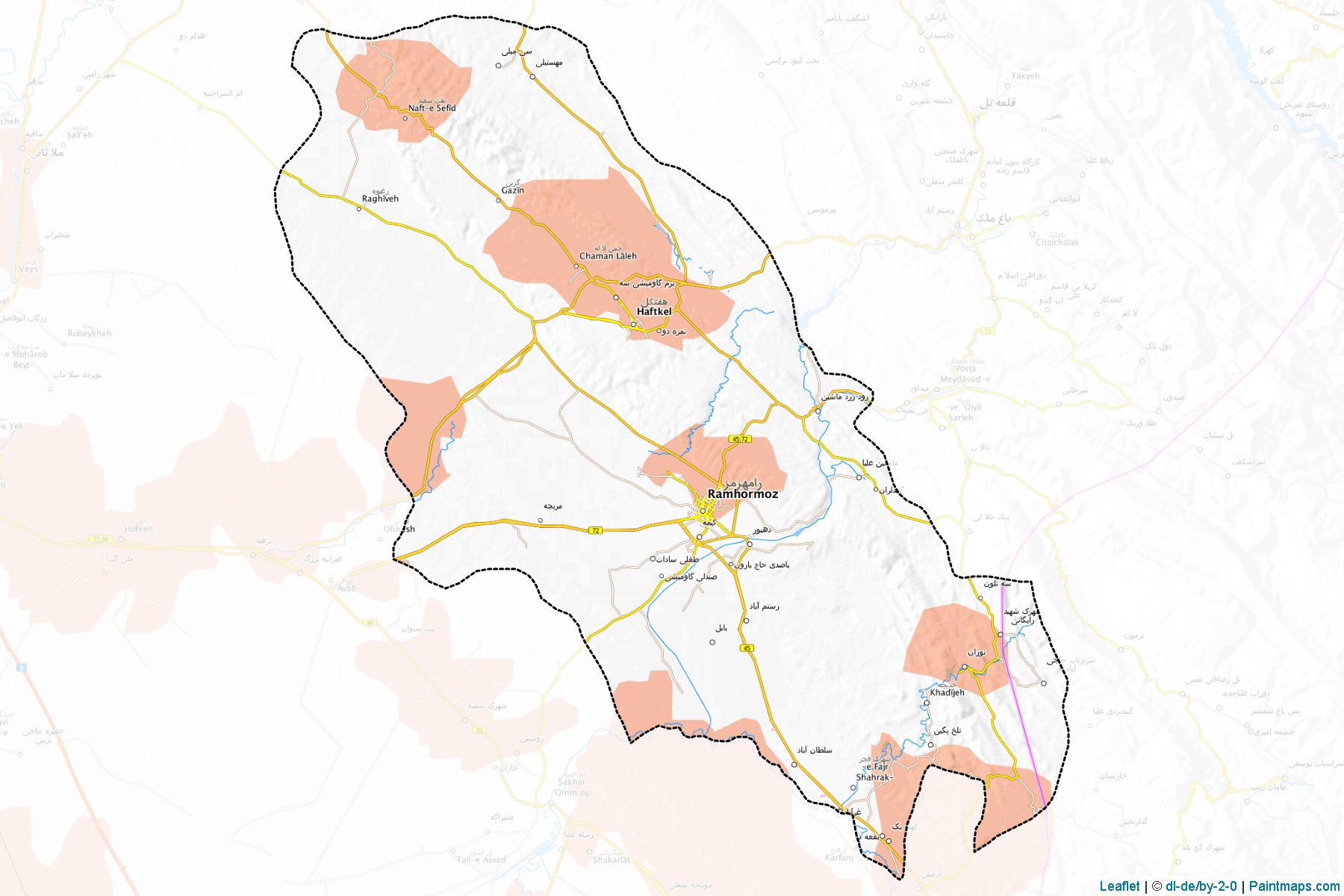 Muestras de recorte de mapas Ramhormoz (Khuzestan)-1