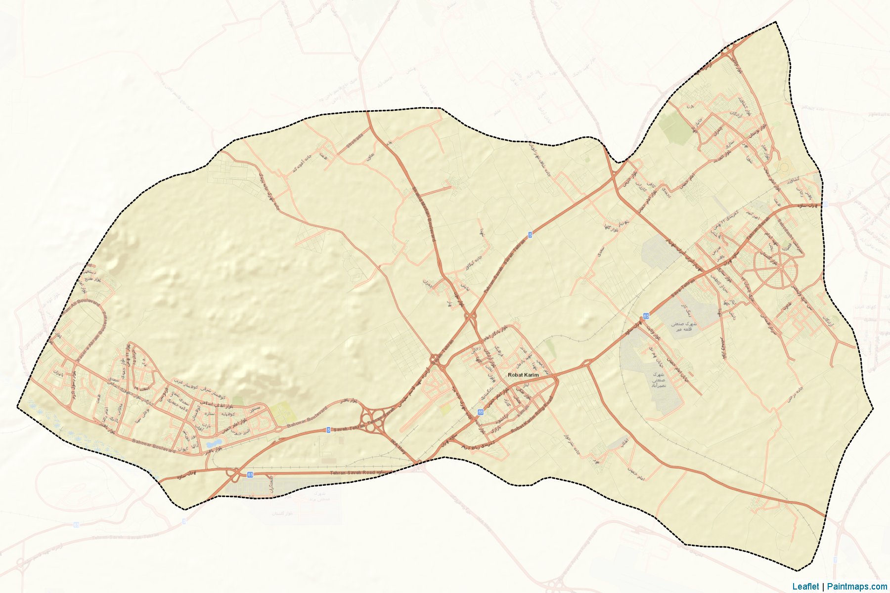 Muestras de recorte de mapas Robatkarim (Tehran)-2