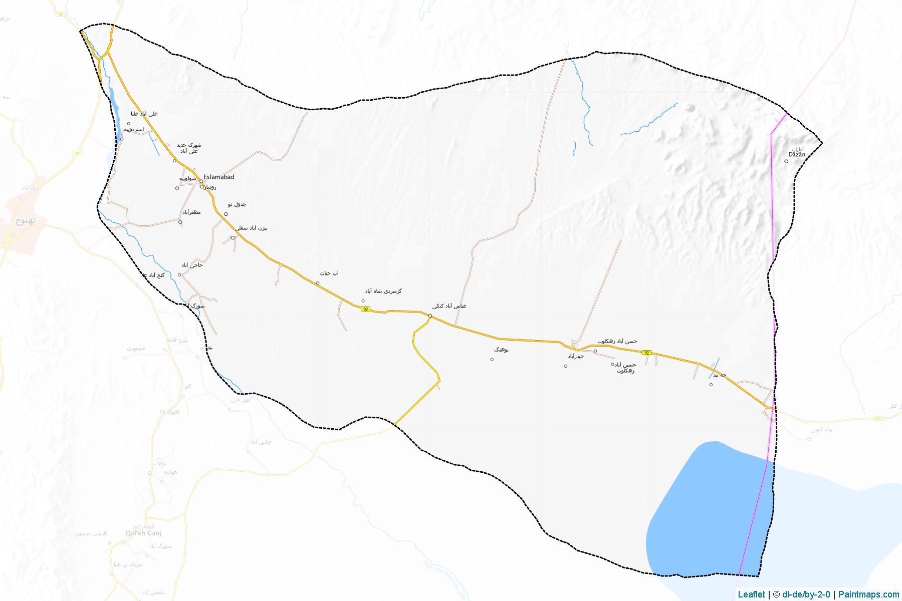 Muestras de recorte de mapas Rudbar-e-Jonub (Kerman)-1