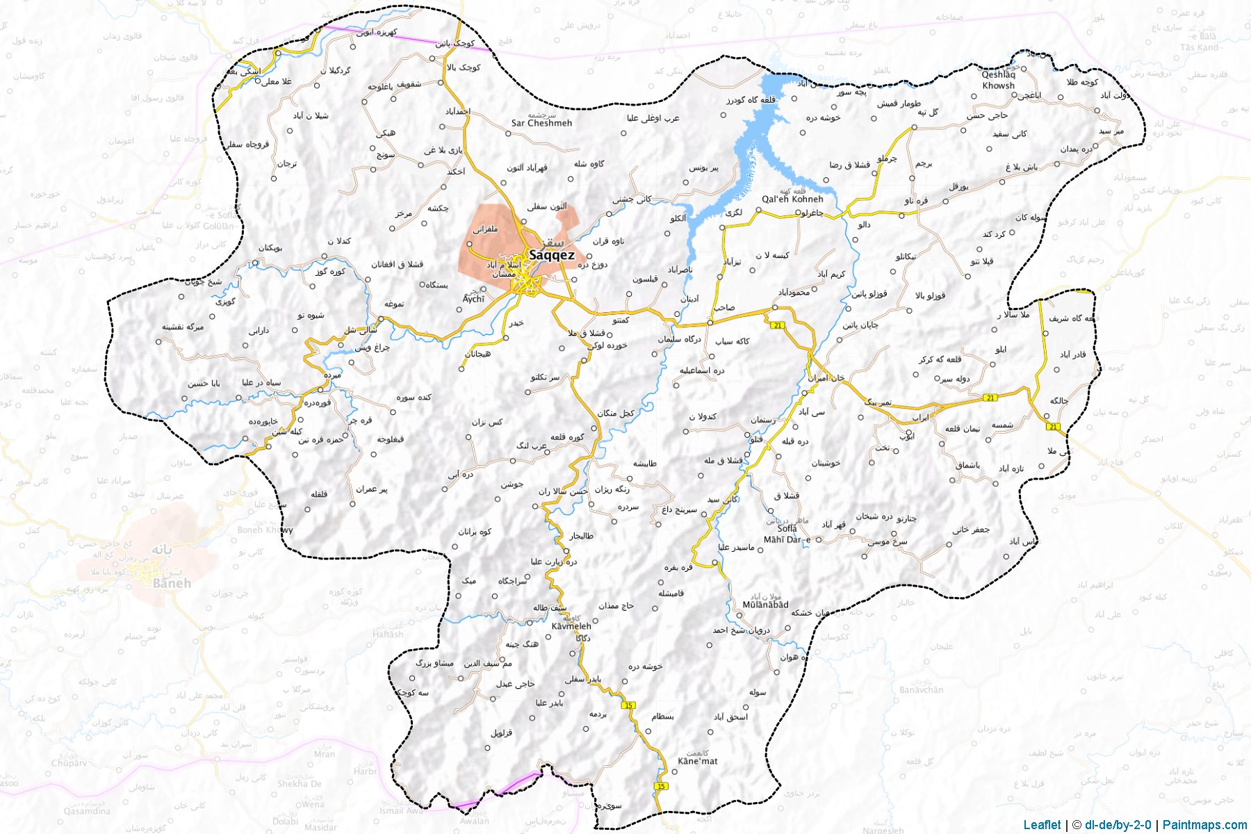 Saqqez (Kordestan) Map Cropping Samples-1