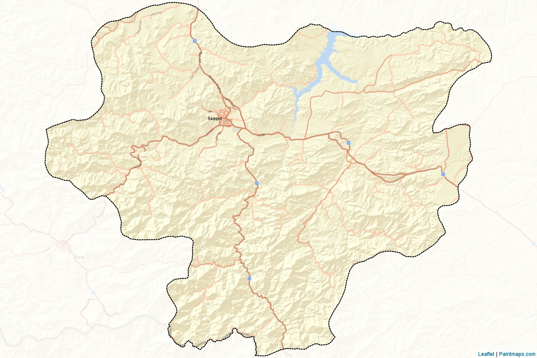 Saqqez (Kordestan) Map Cropping Samples-2