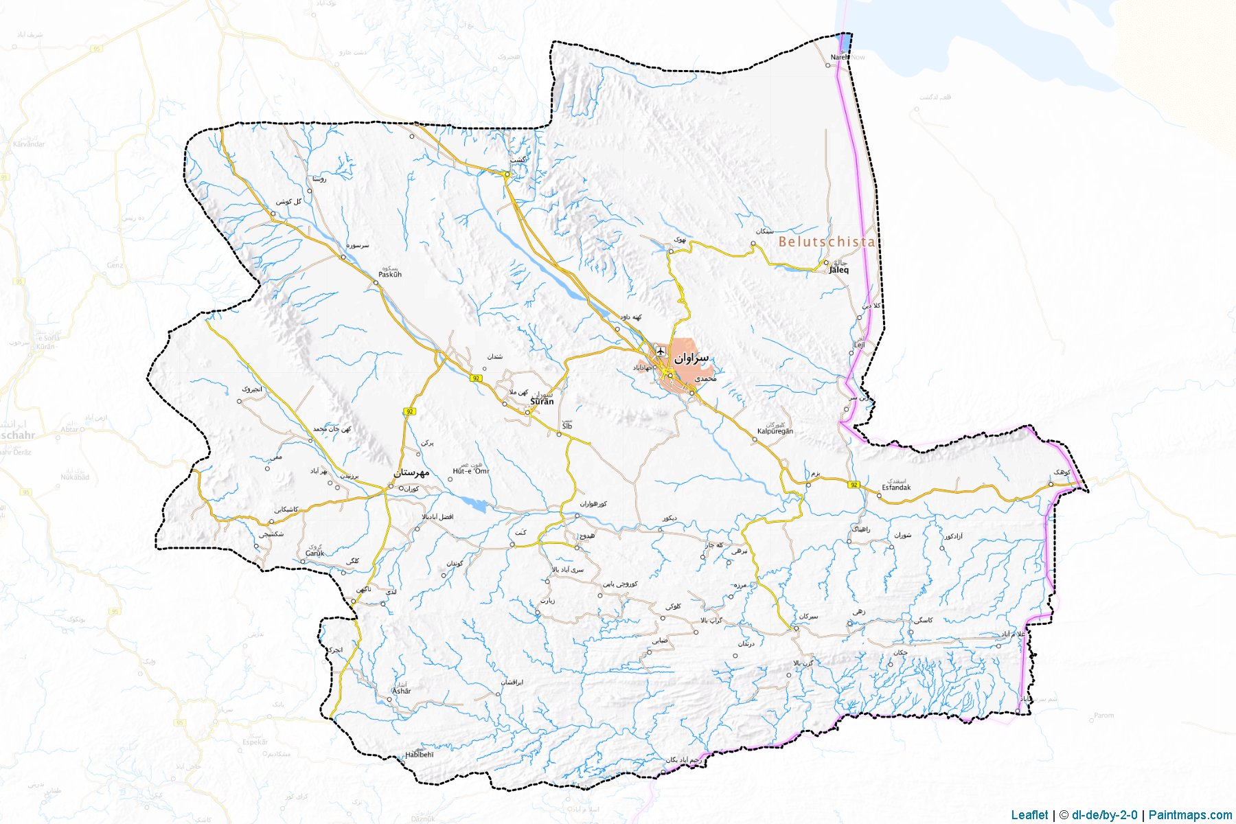 Seravan şehristanı (Sistan ve Belucistan Eyaleti) Haritası Örnekleri-1