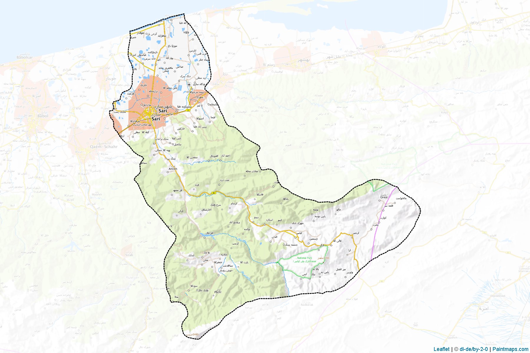 Sari (Mazandaran) Map Cropping Samples-1