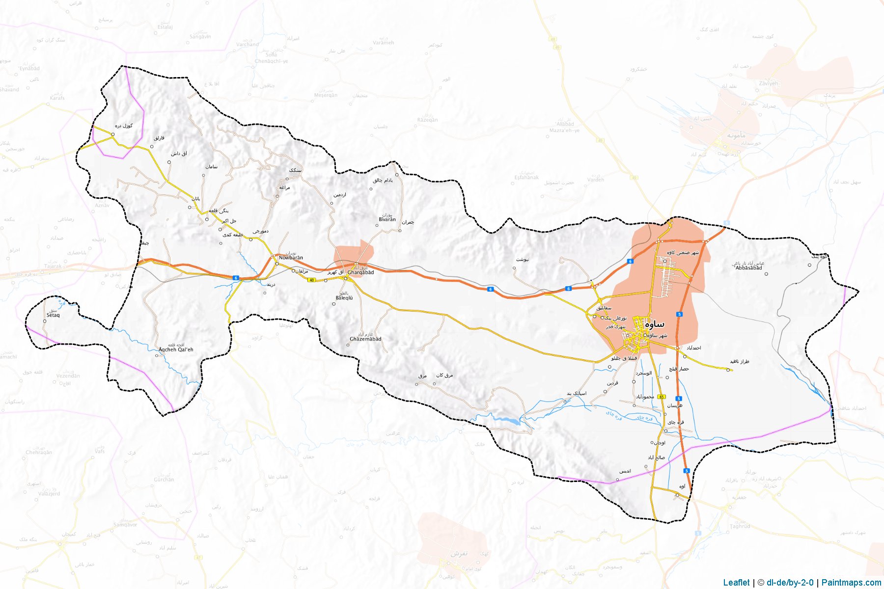 Muestras de recorte de mapas Saveh (Markazi)-1