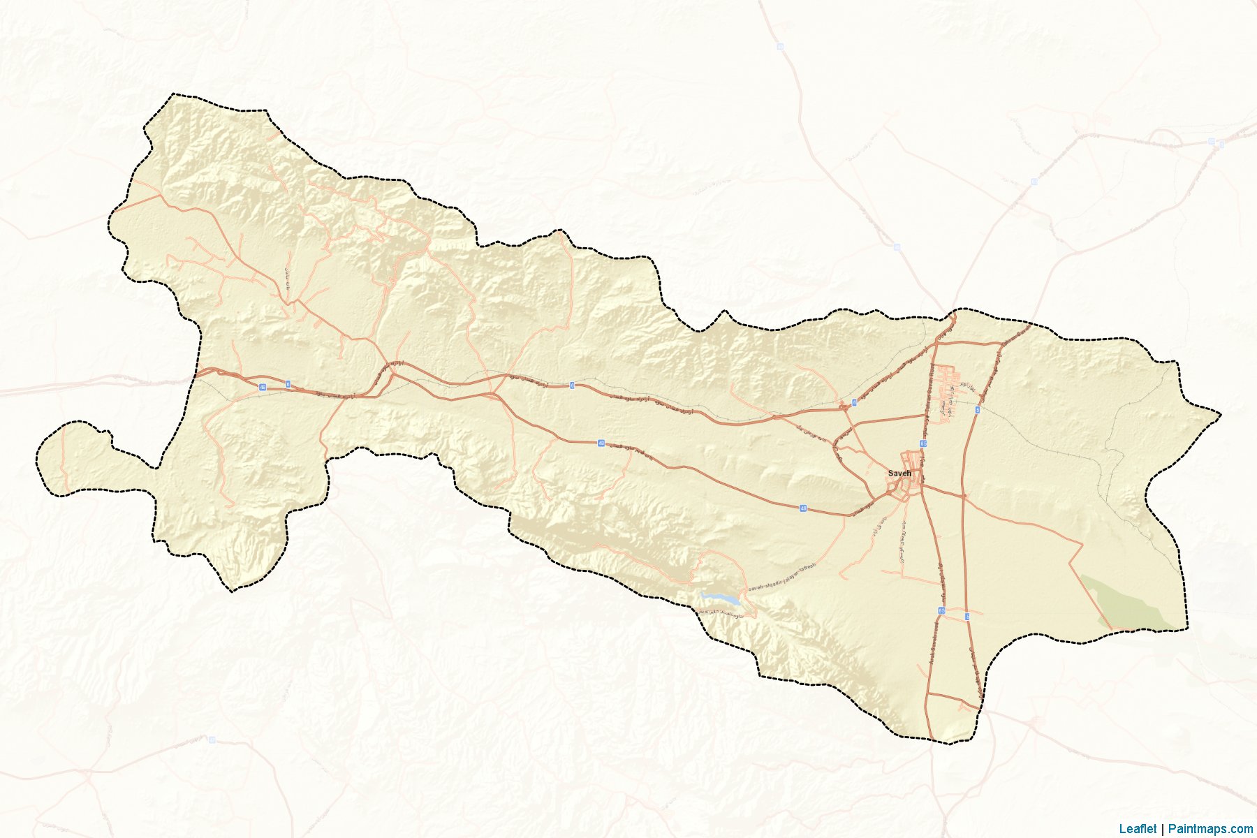 Muestras de recorte de mapas Saveh (Markazi)-2