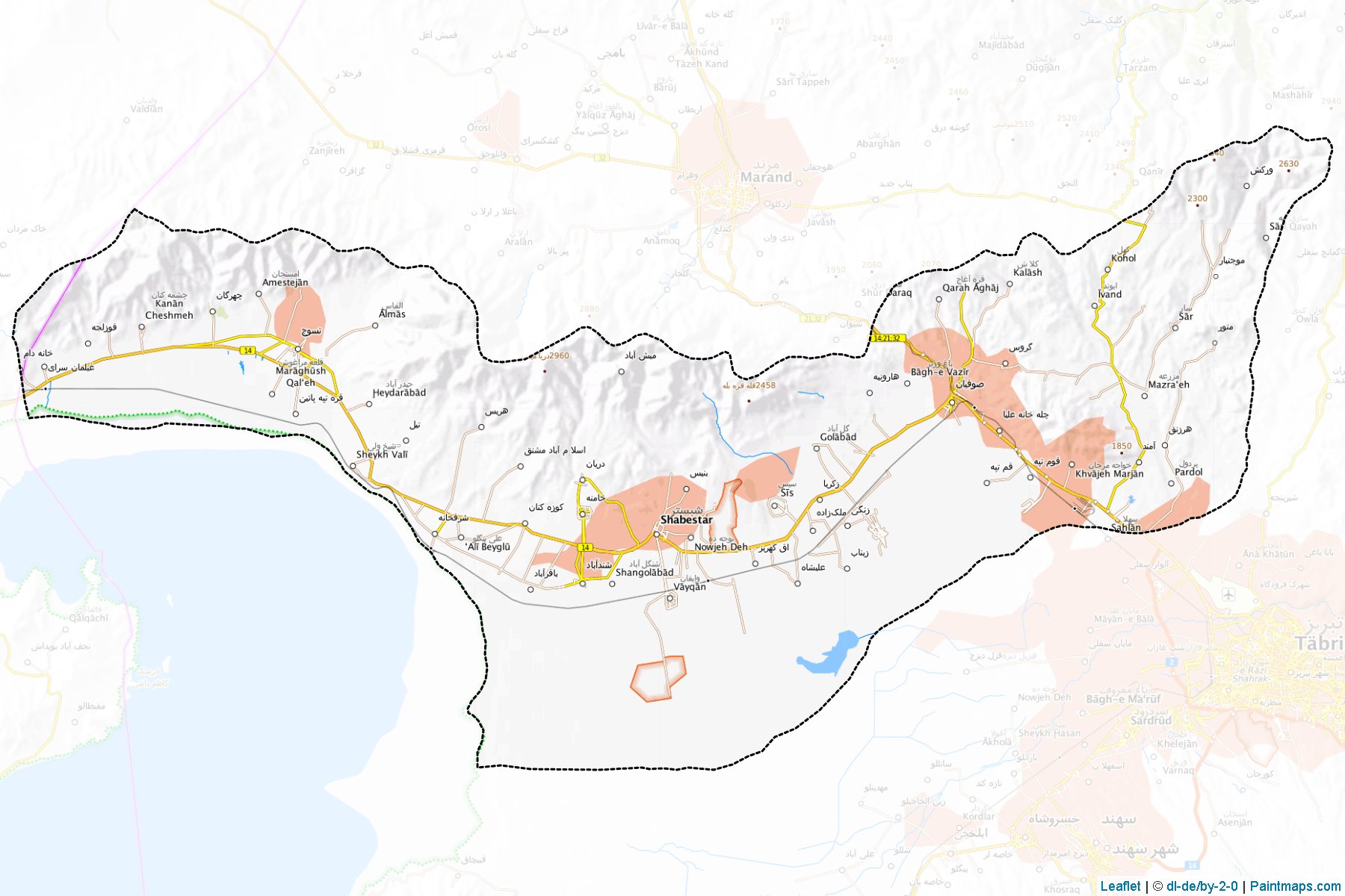 Shabestar (Azarbayjan-e Sharqi) Map Cropping Samples-1