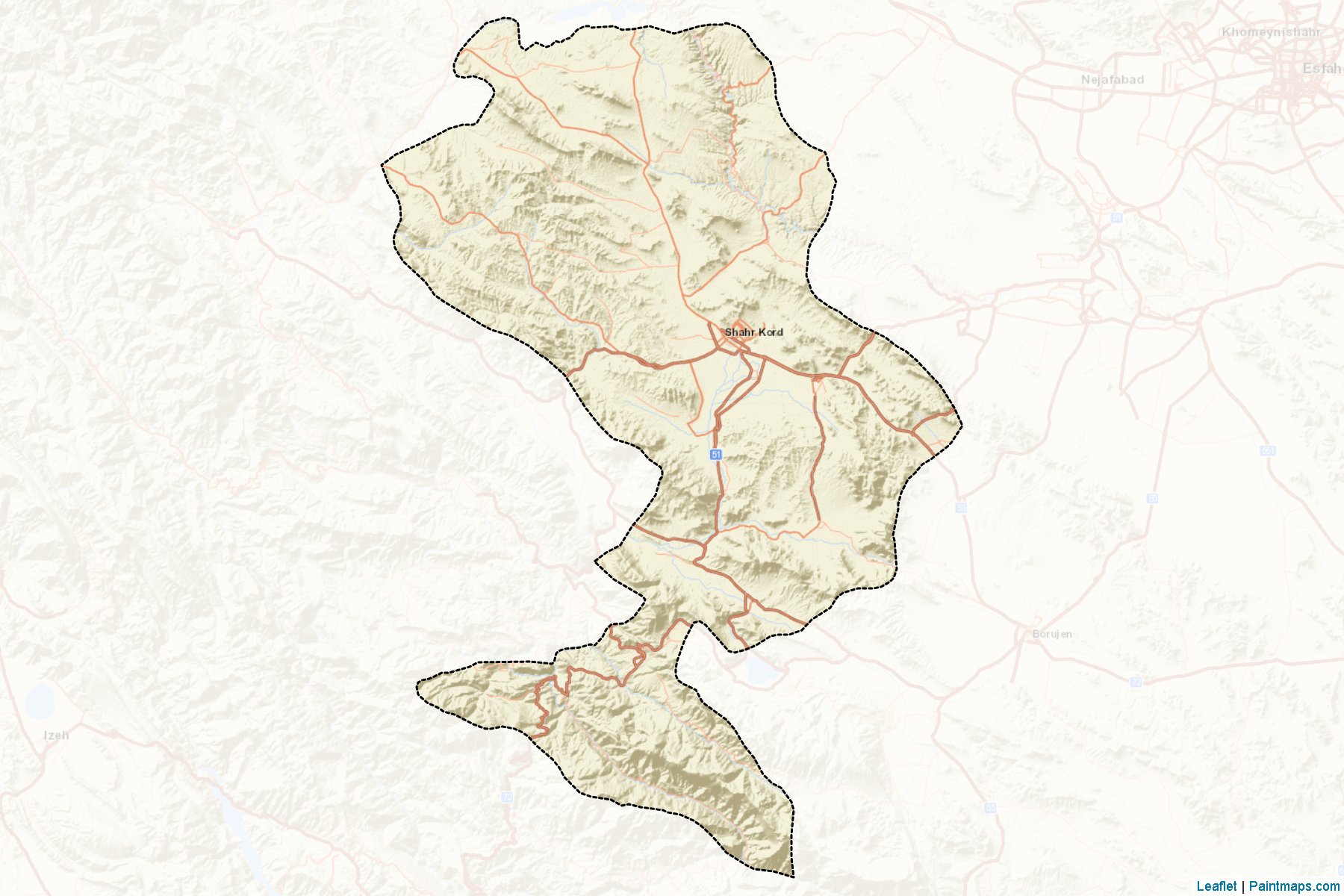 Shahr-e-Kord (Çaharmahal ve Bahtiyari Eyaleti) Haritası Örnekleri-2