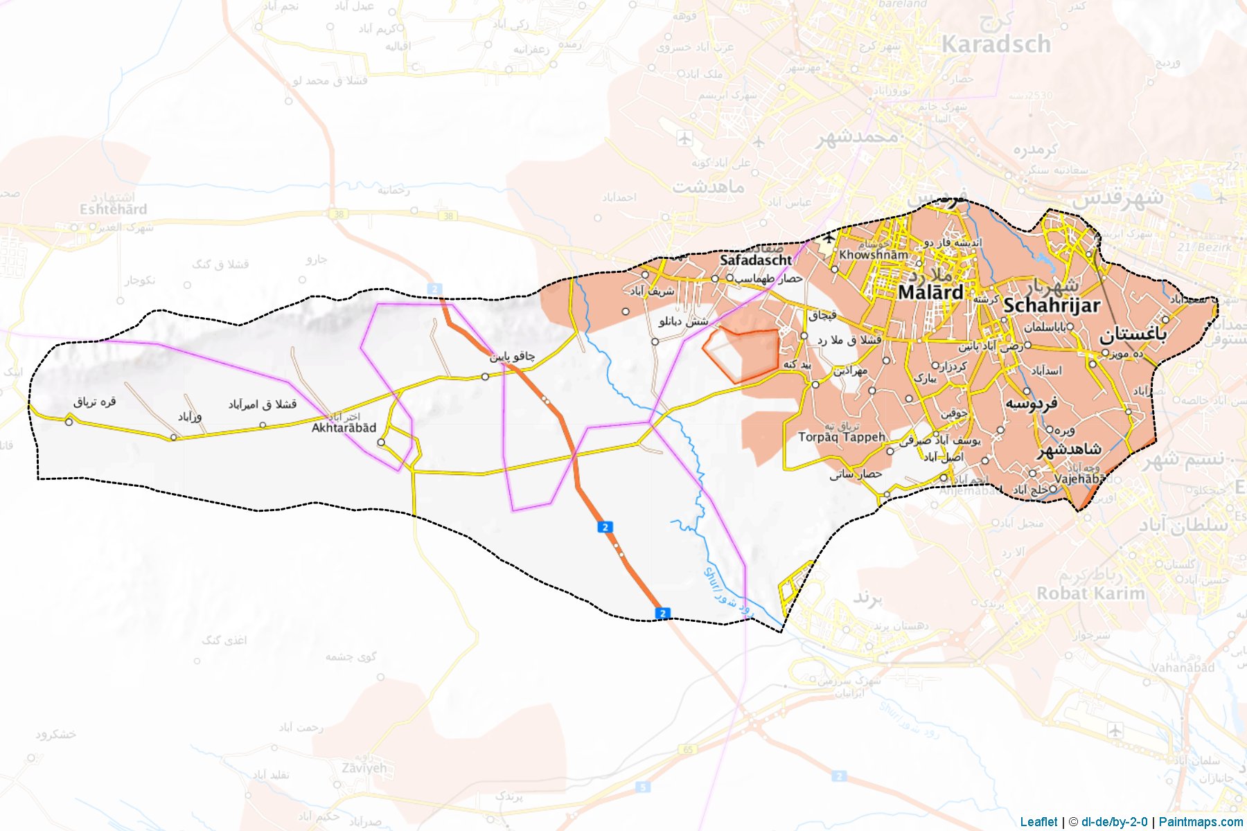 Muestras de recorte de mapas Shahriar (Tehran)-1