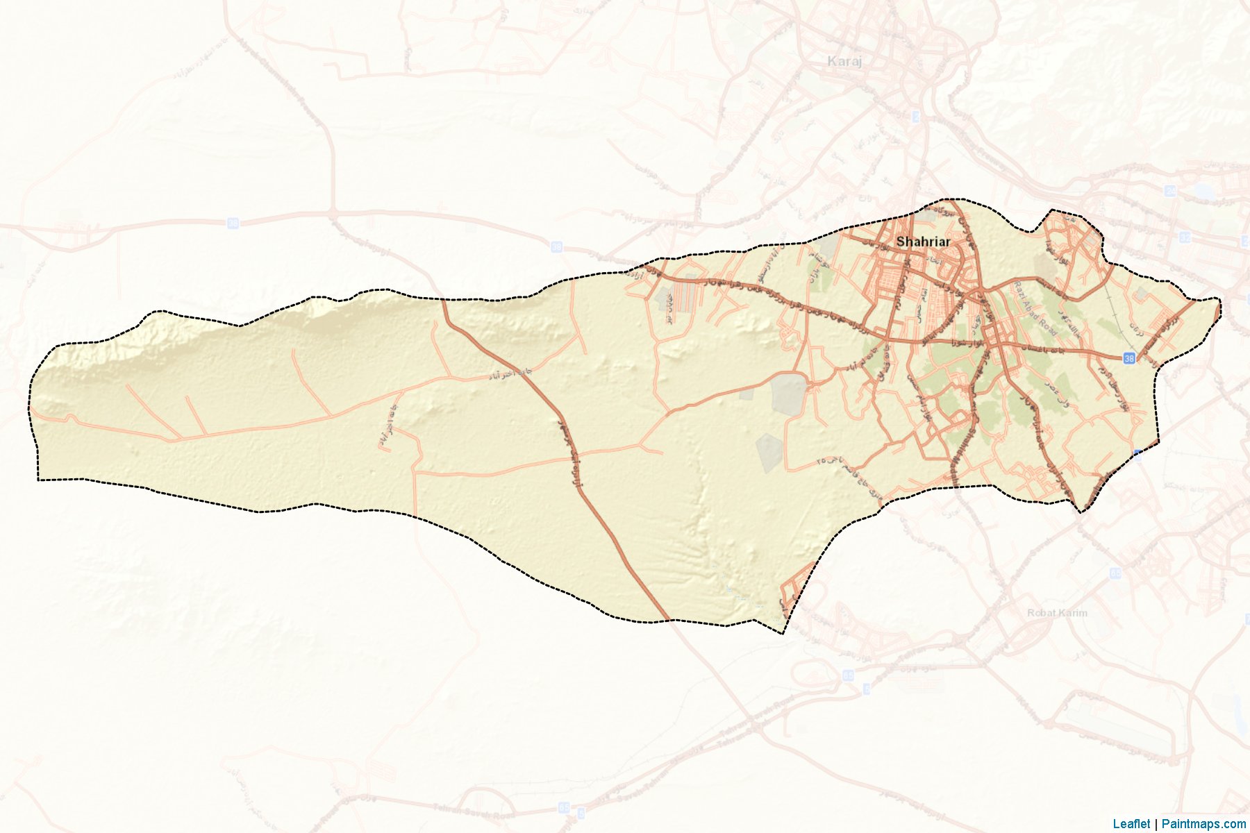 Muestras de recorte de mapas Shahriar (Tehran)-2