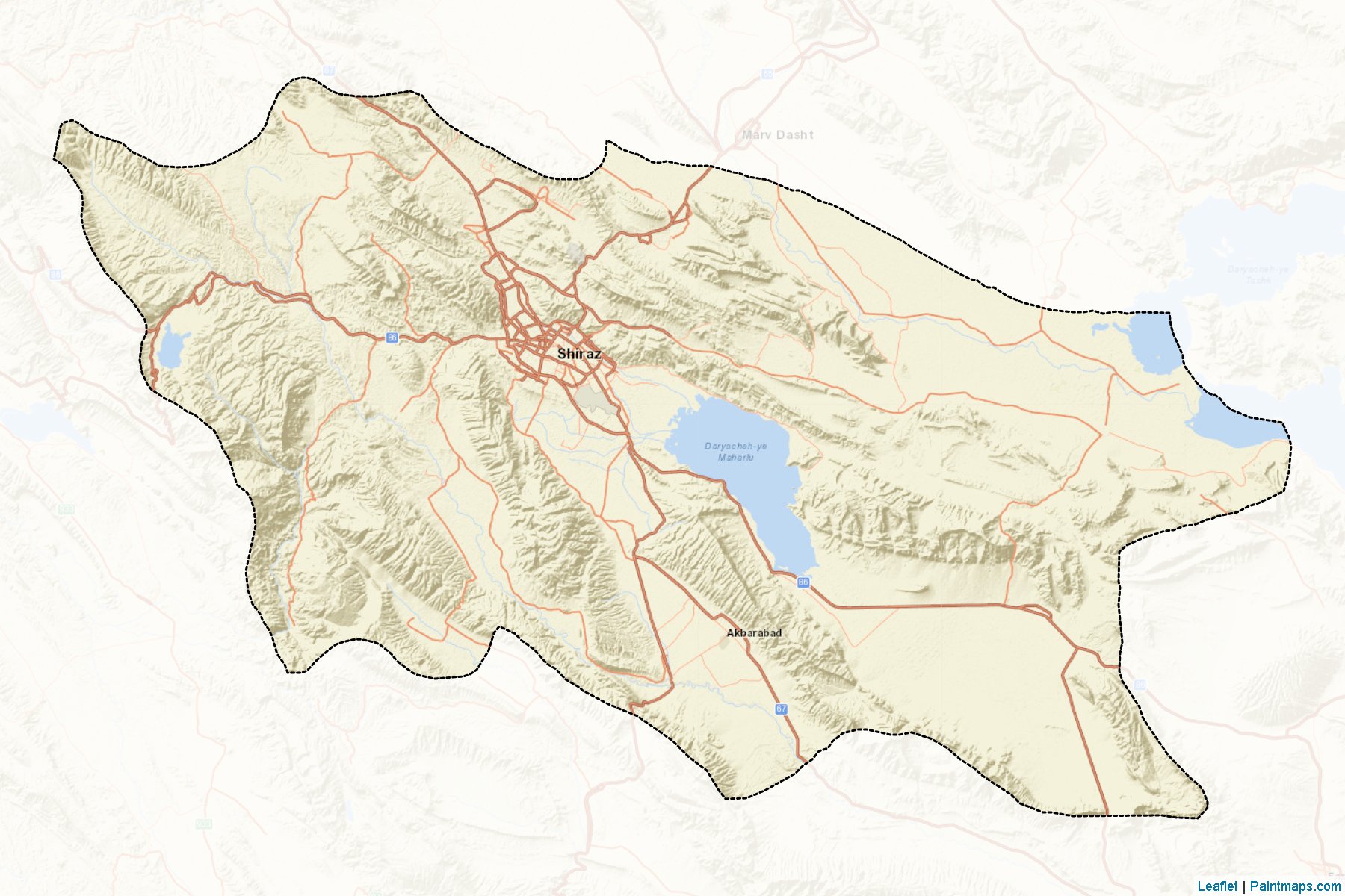 Muestras de recorte de mapas Shiraz (Fars)-2