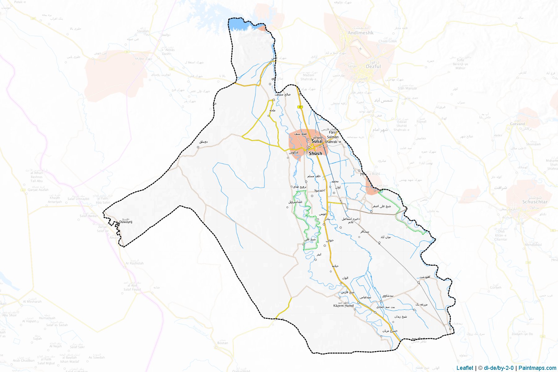 Şuş şehristanı (Huzistan Eyaleti) Haritası Örnekleri-1