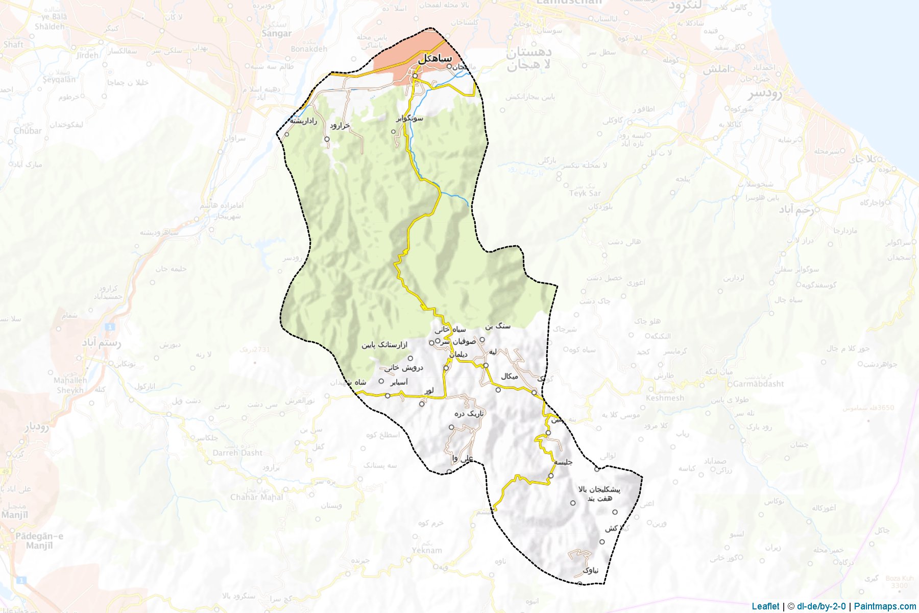 Muestras de recorte de mapas Siahkal (Gilan)-1