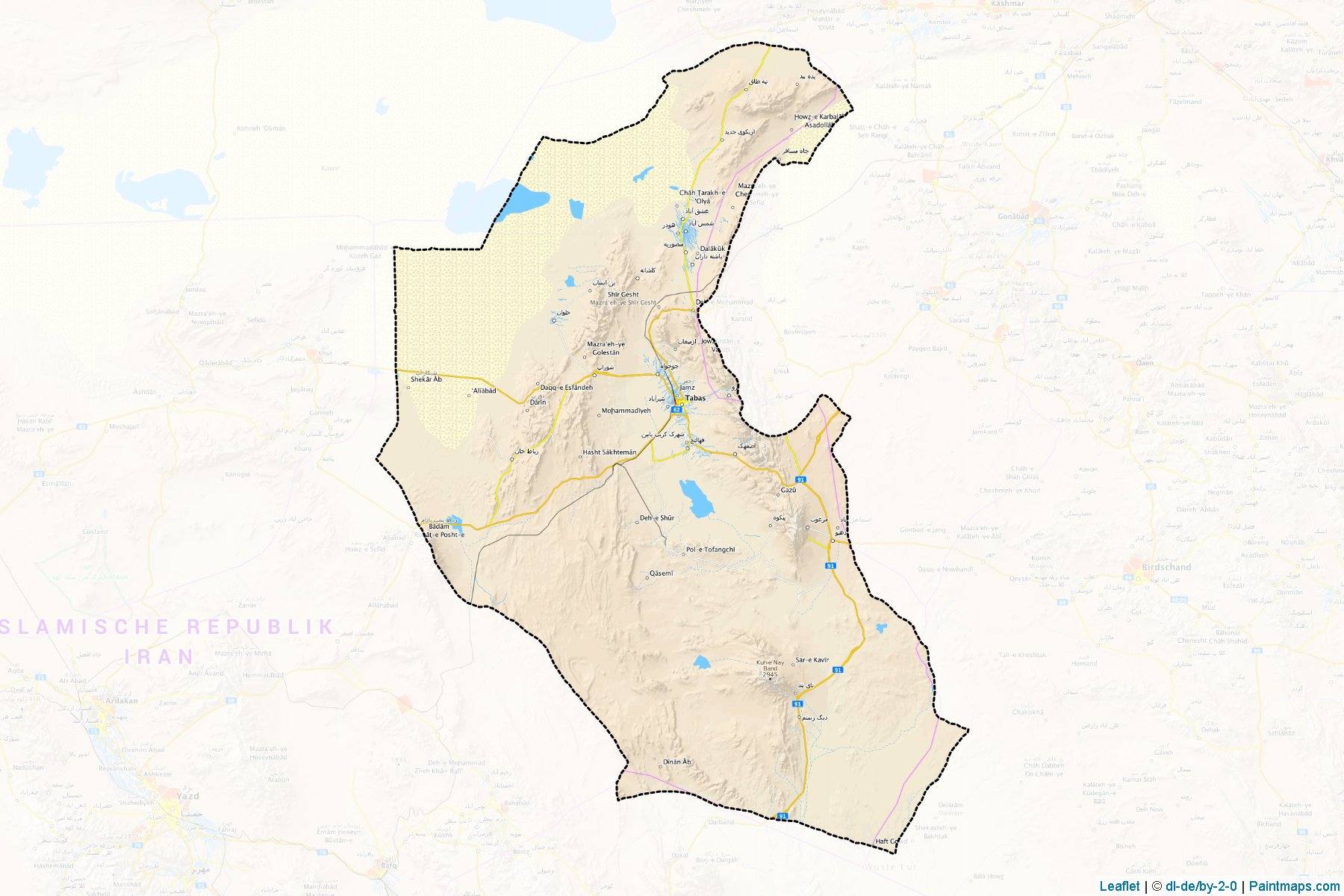 Muestras de recorte de mapas Tabas (South Khorasan)-1