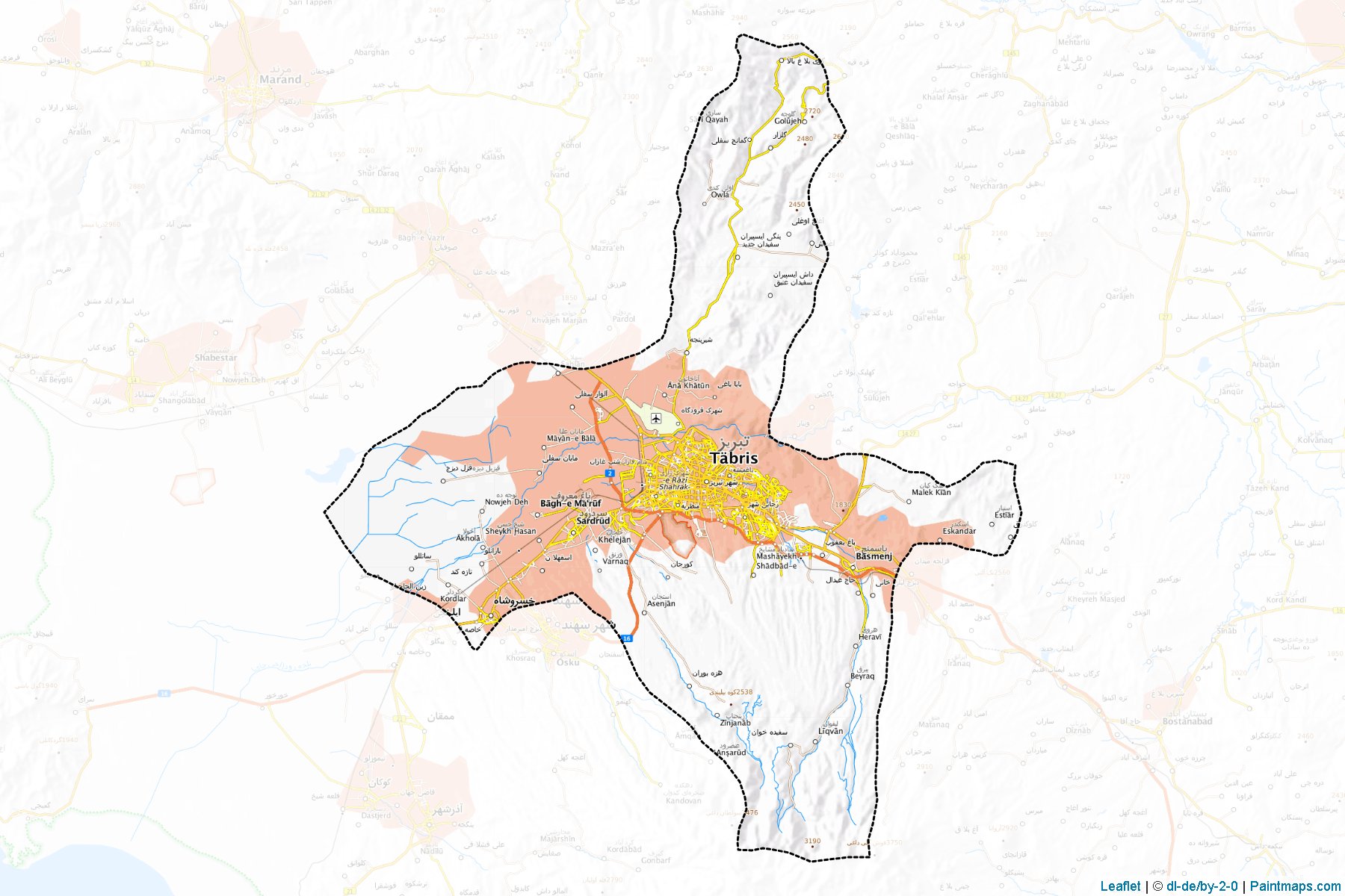 Tebriz (Doğu Azerbaycan Eyaleti) Haritası Örnekleri-1