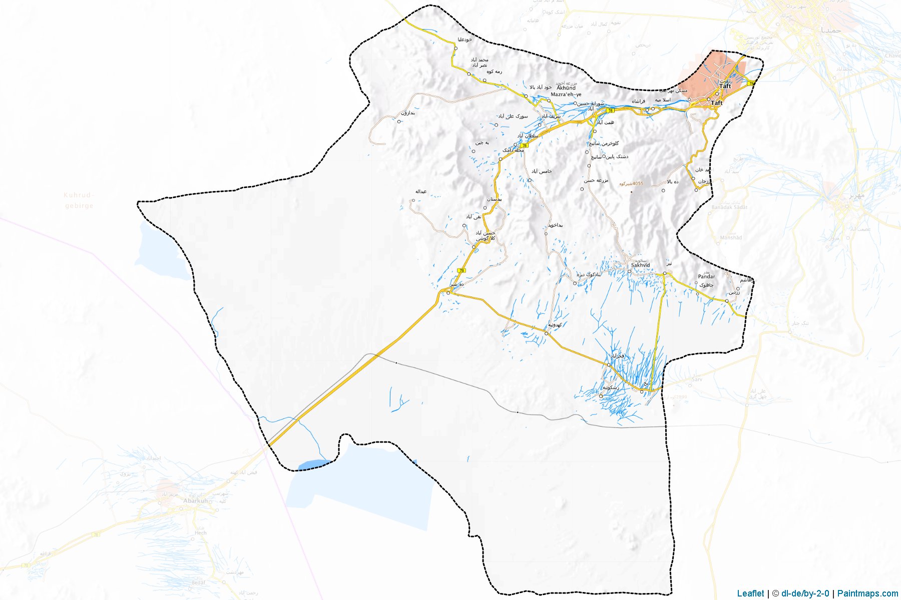 Muestras de recorte de mapas Taft (Yazd)-1