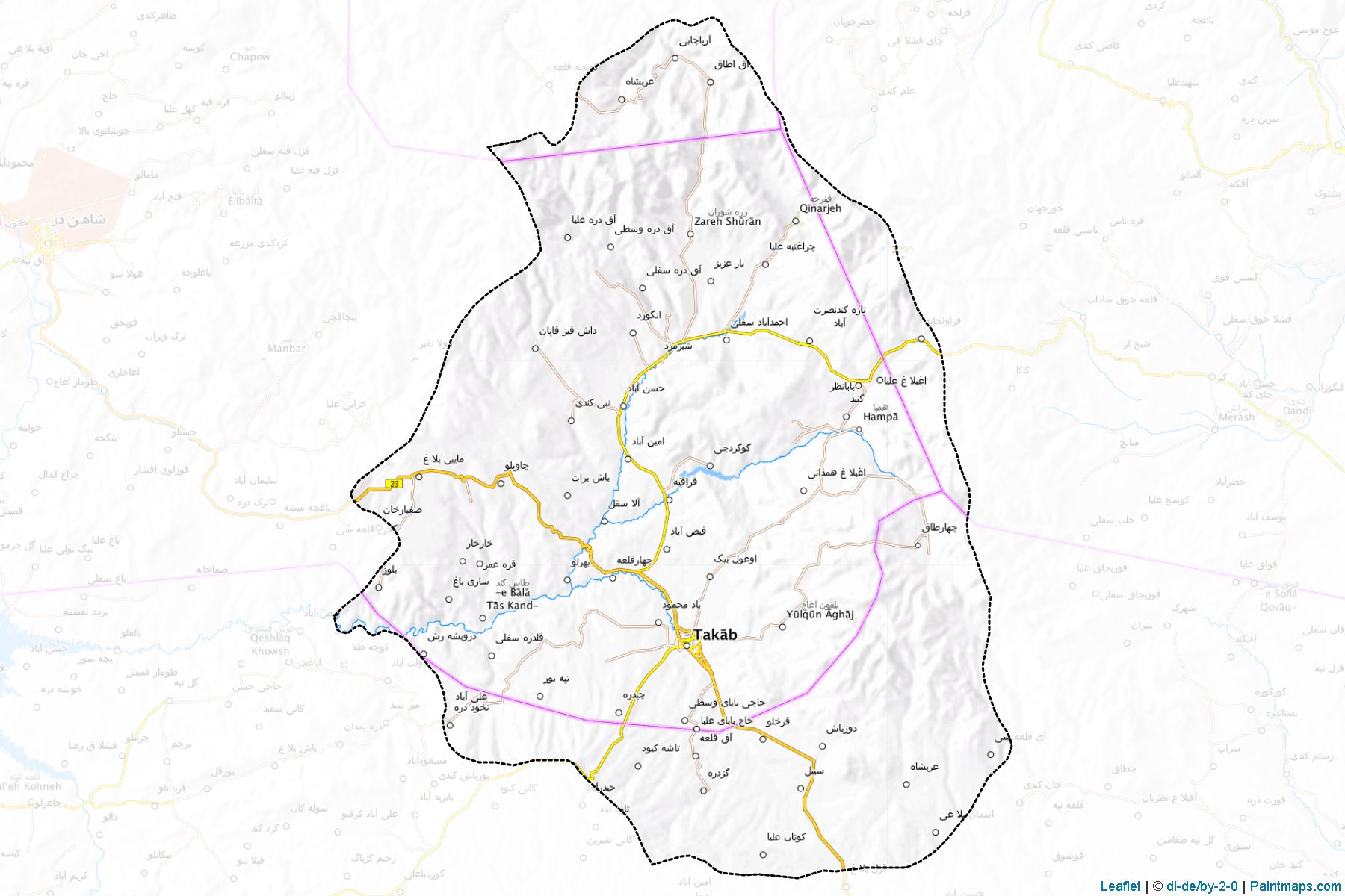 Muestras de recorte de mapas Takab (West Azerbaijan)-1