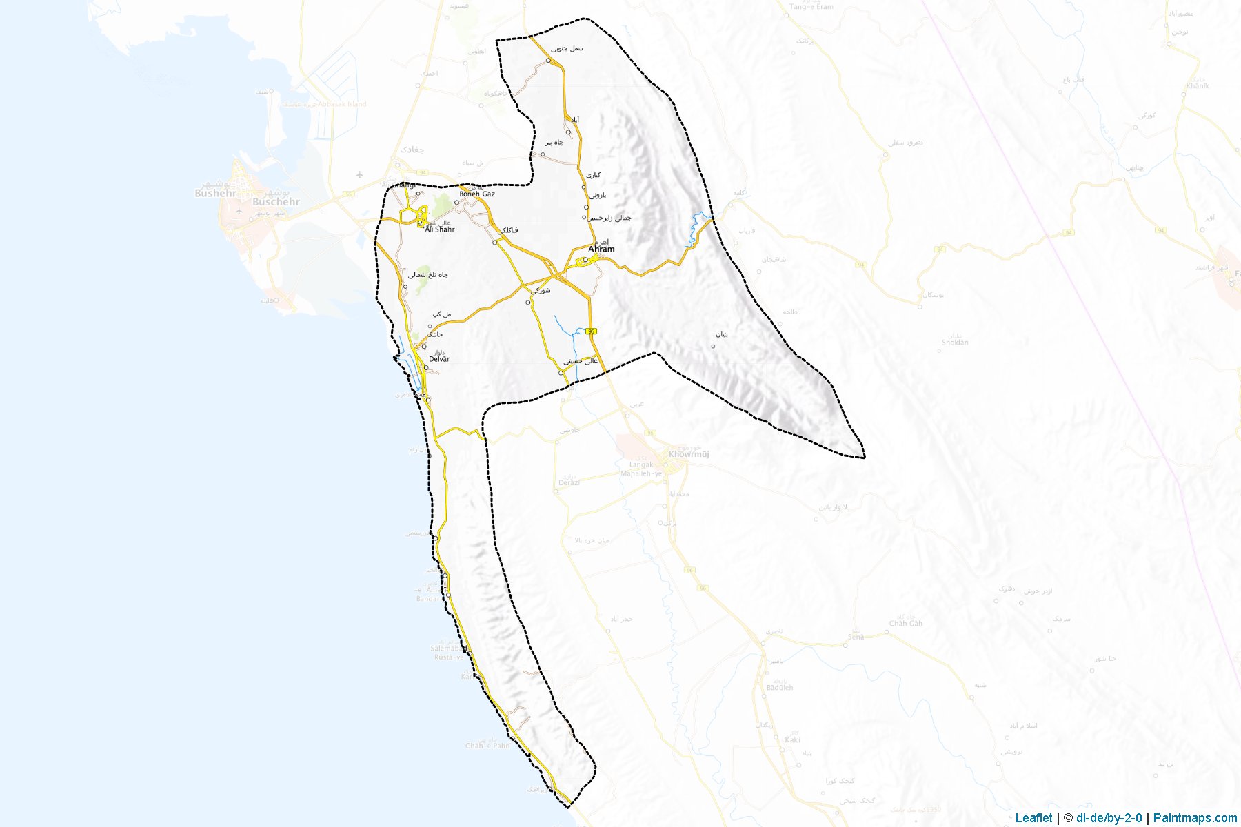 Muestras de recorte de mapas Tangestan (Bushehr)-1