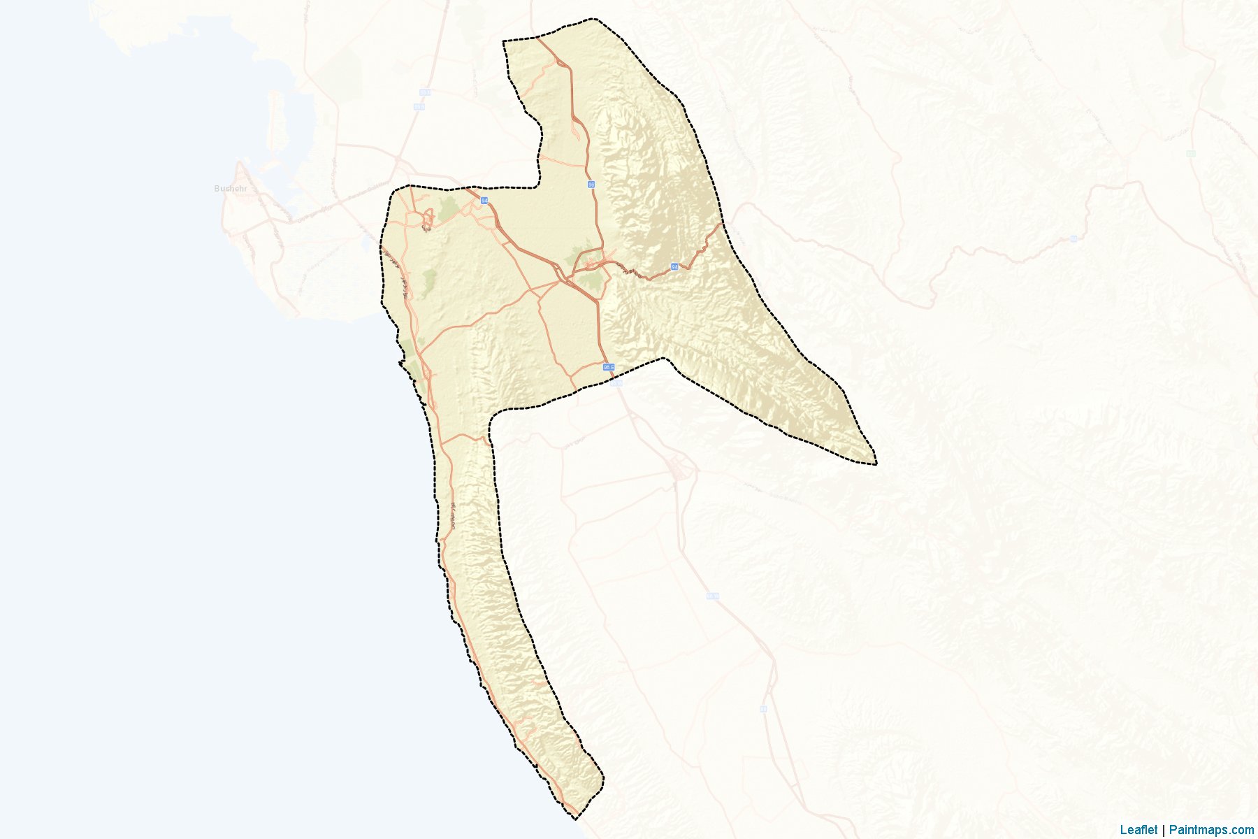 Muestras de recorte de mapas Tangestan (Bushehr)-2