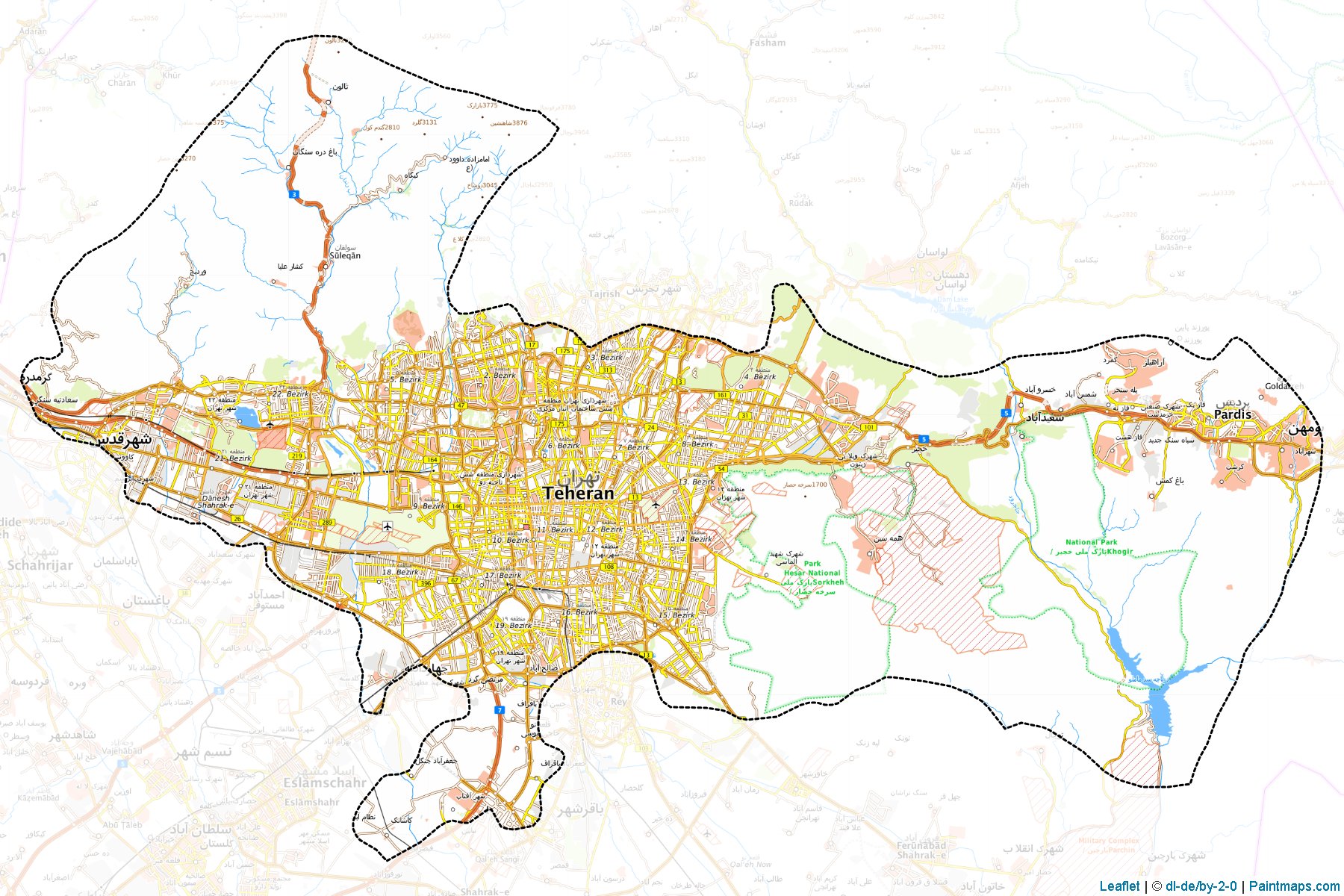 Tehran (Tehran) Map Cropping Samples-1