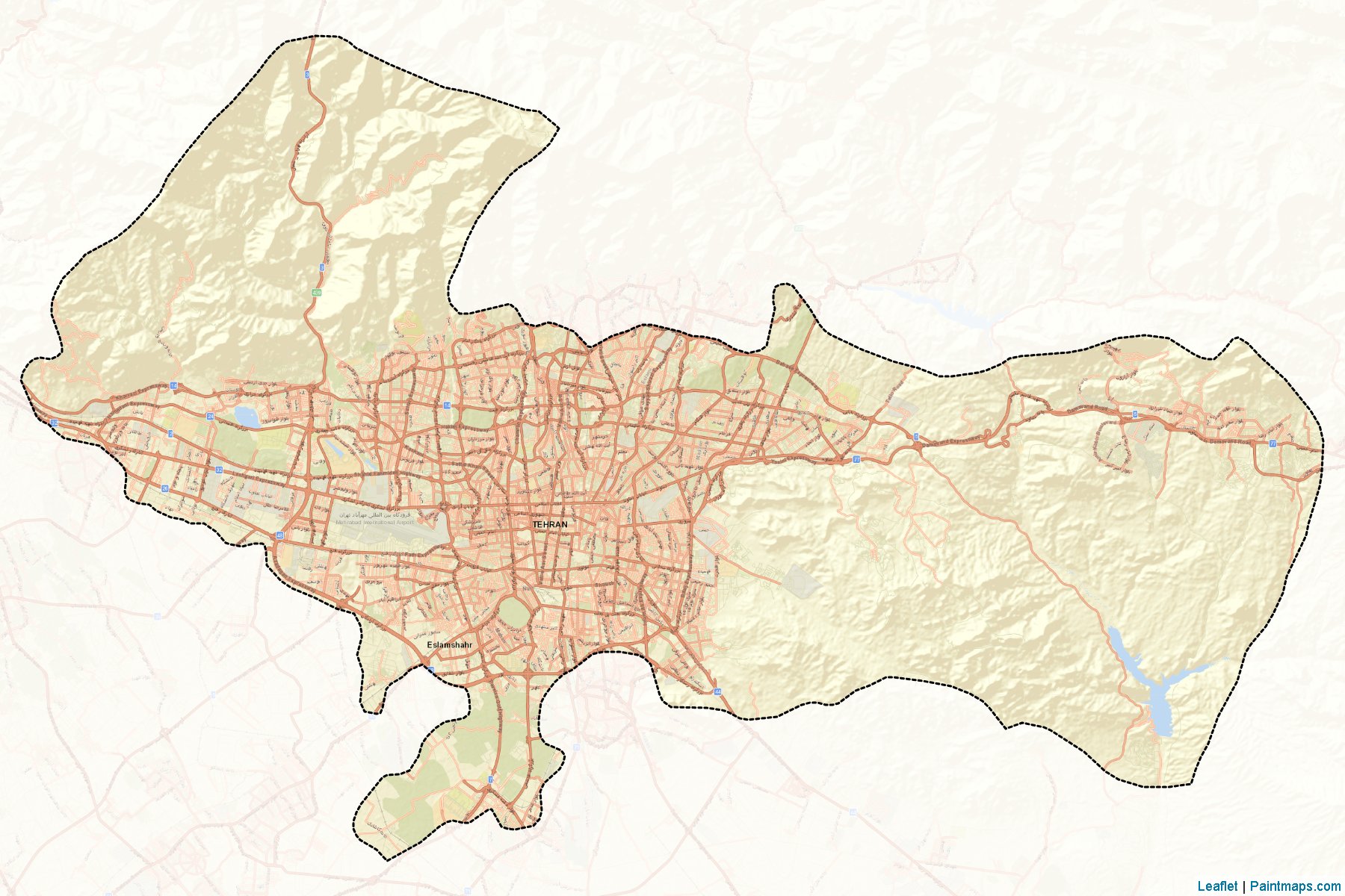 Muestras de recorte de mapas Tehran (Tehran)-2