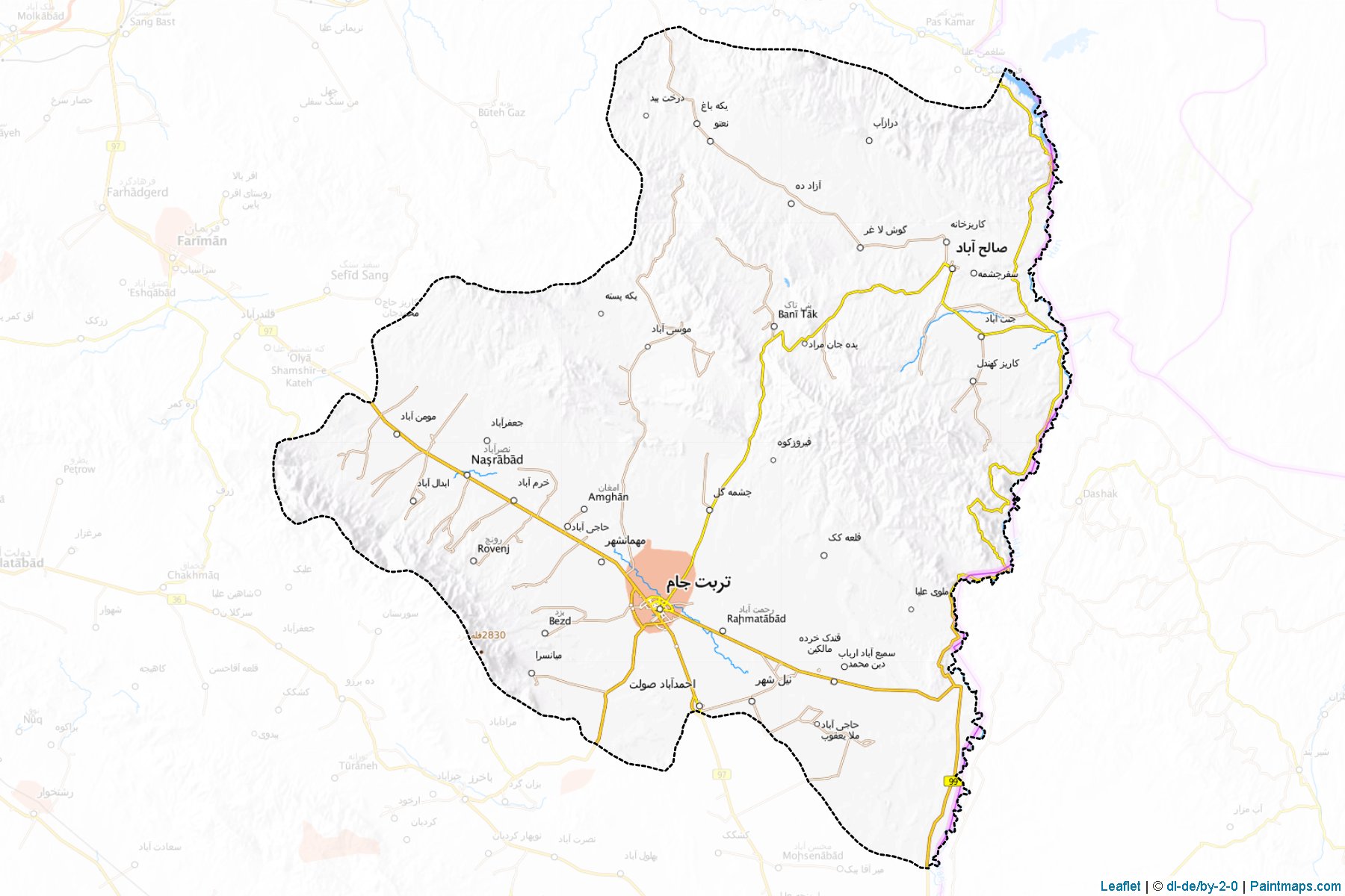 Muestras de recorte de mapas Torbat-e-Jam (Razavi Khorasan)-1