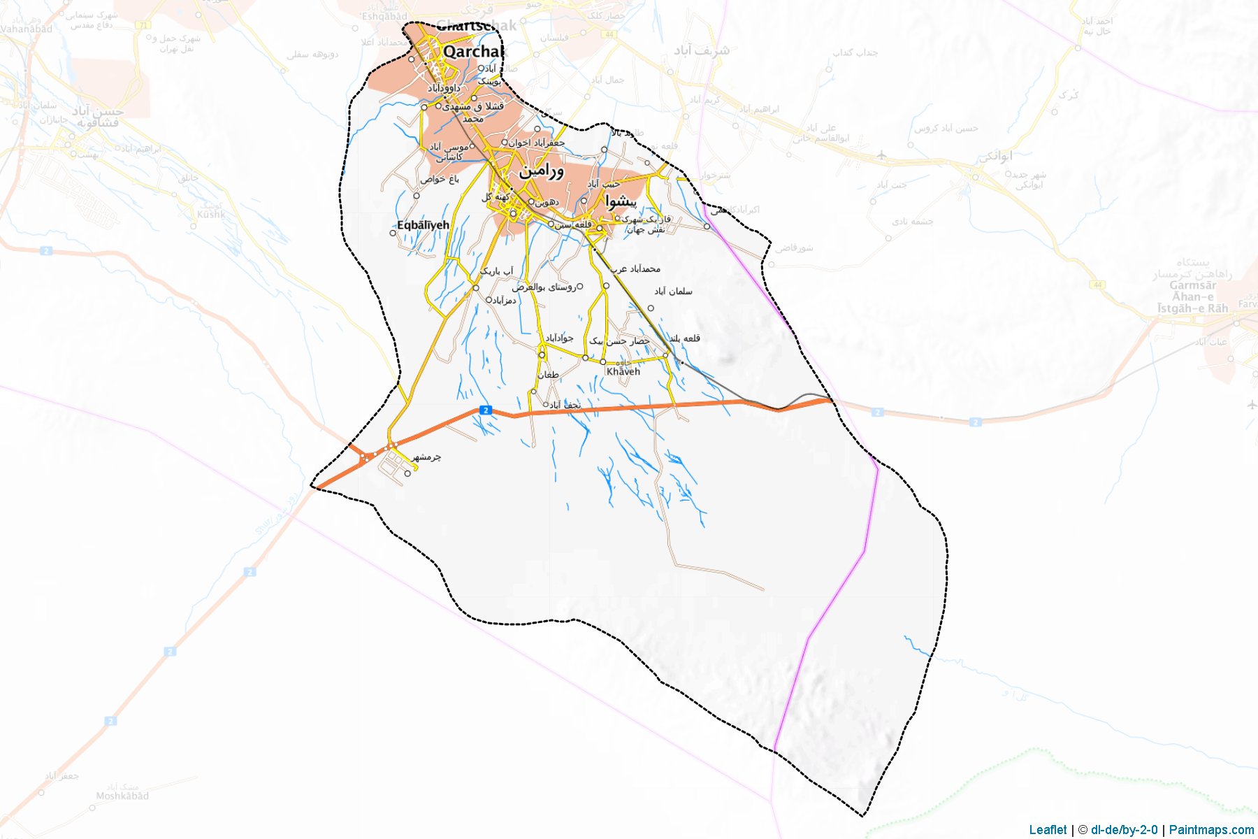 Muestras de recorte de mapas Varamin (Tehran)-1