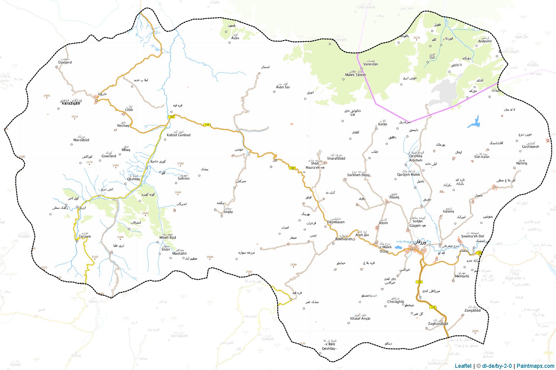 Varzaqan (Azarbayjan-e Sharqi) Map Cropping Samples-1