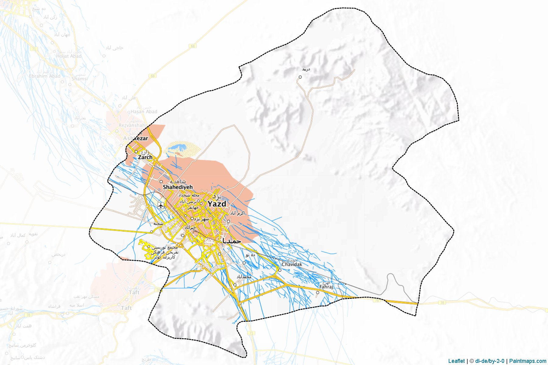 Muestras de recorte de mapas Yazd (Yazd)-1