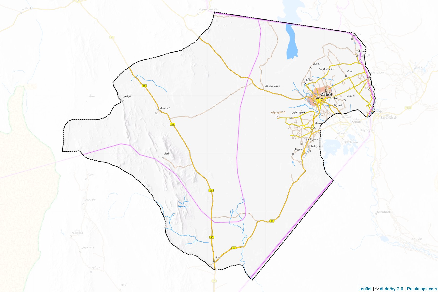 Zabol (Sistan va Baluchestan) Map Cropping Samples-1