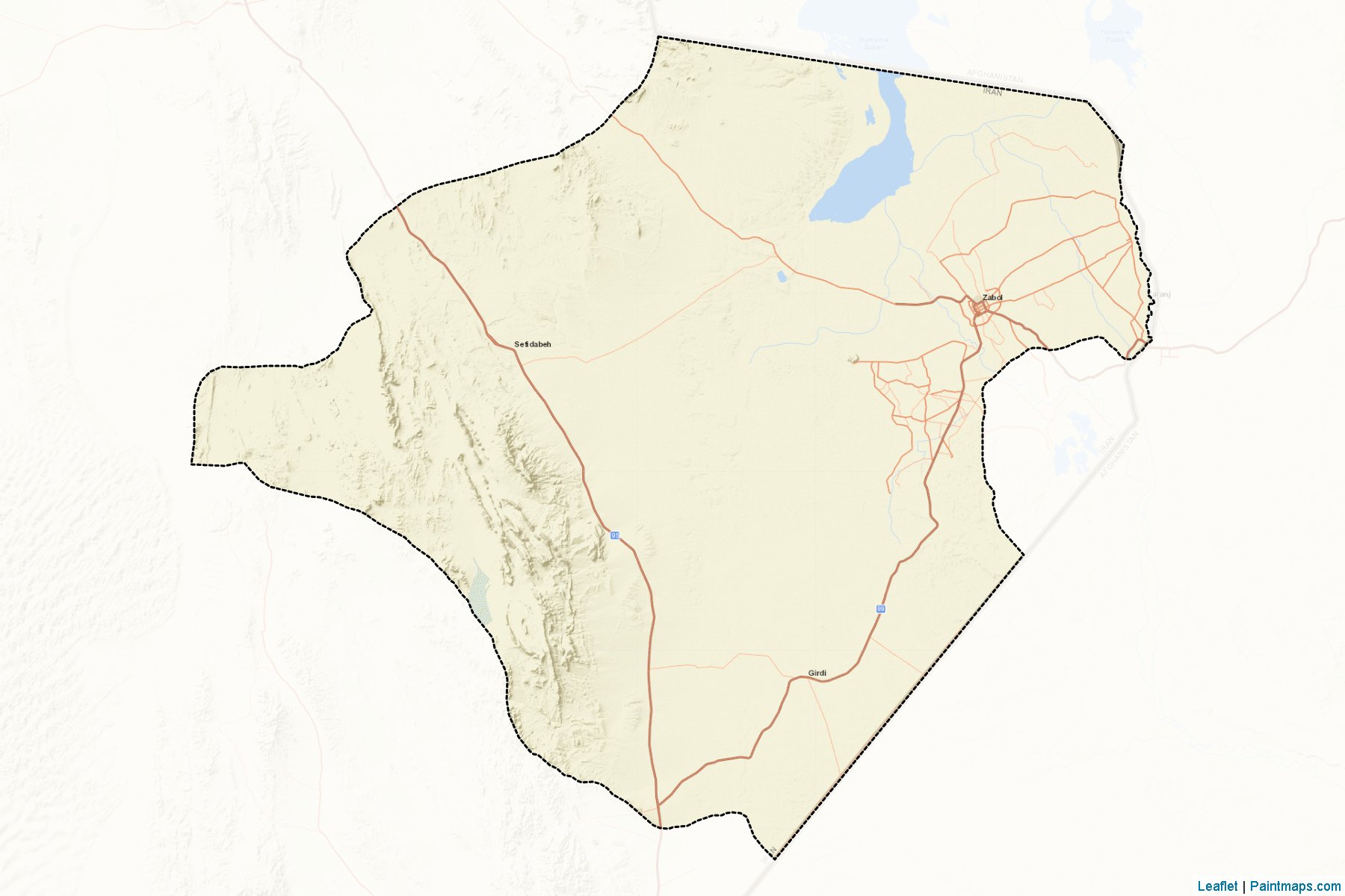 Zabol (Sistan va Baluchestan) Map Cropping Samples-2