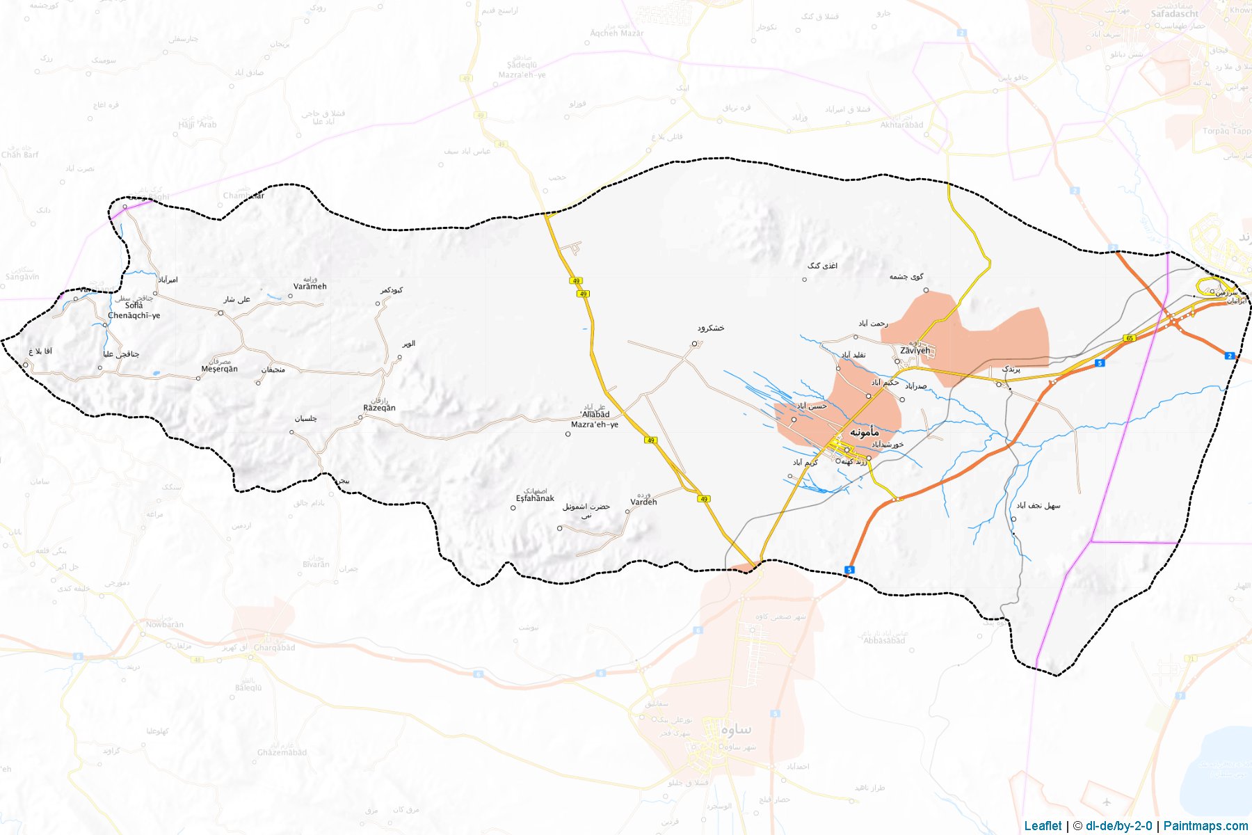 Muestras de recorte de mapas Zarandiyeh (Markazi)-1