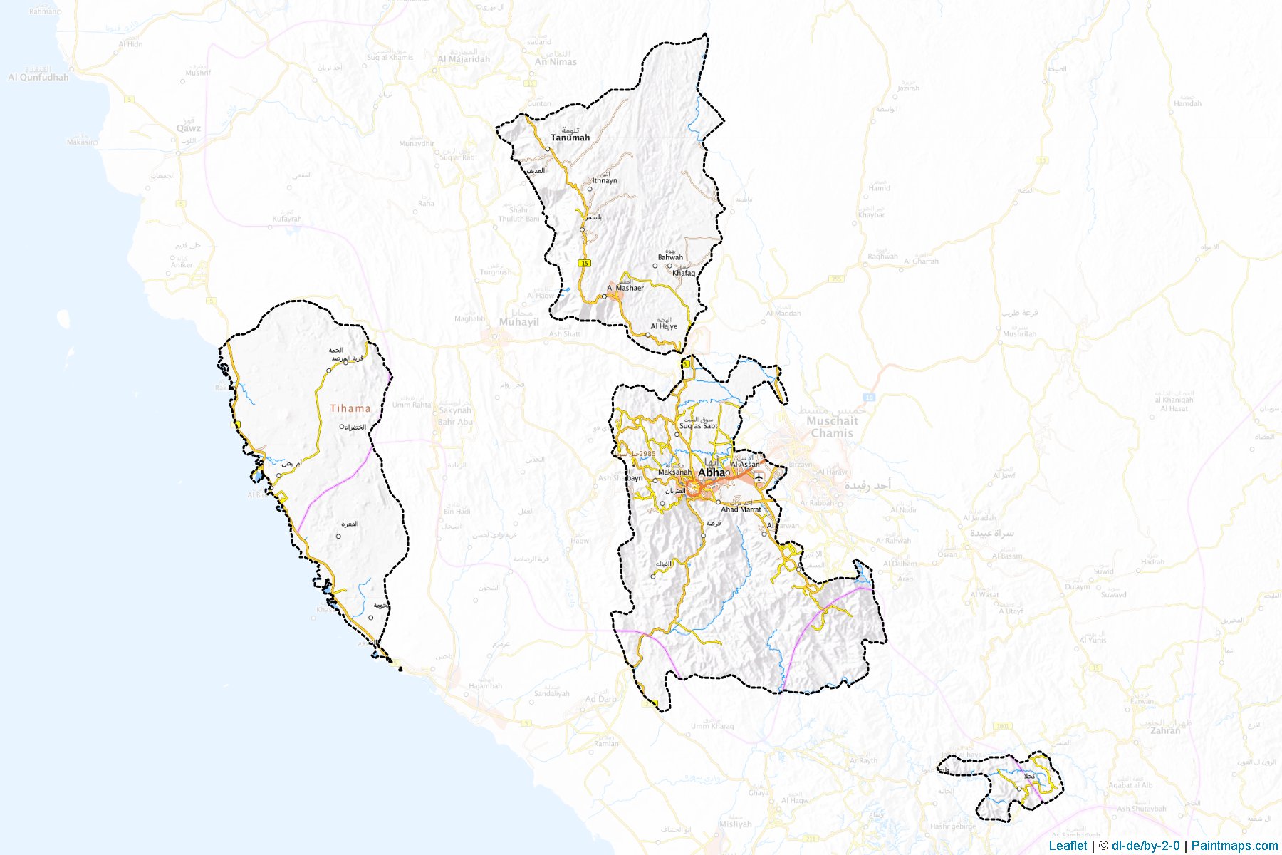 Muestras de recorte de mapas Abha (Aseer)-1