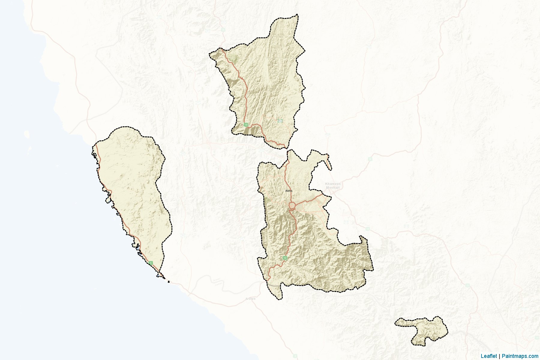 Muestras de recorte de mapas Abha (Aseer)-2