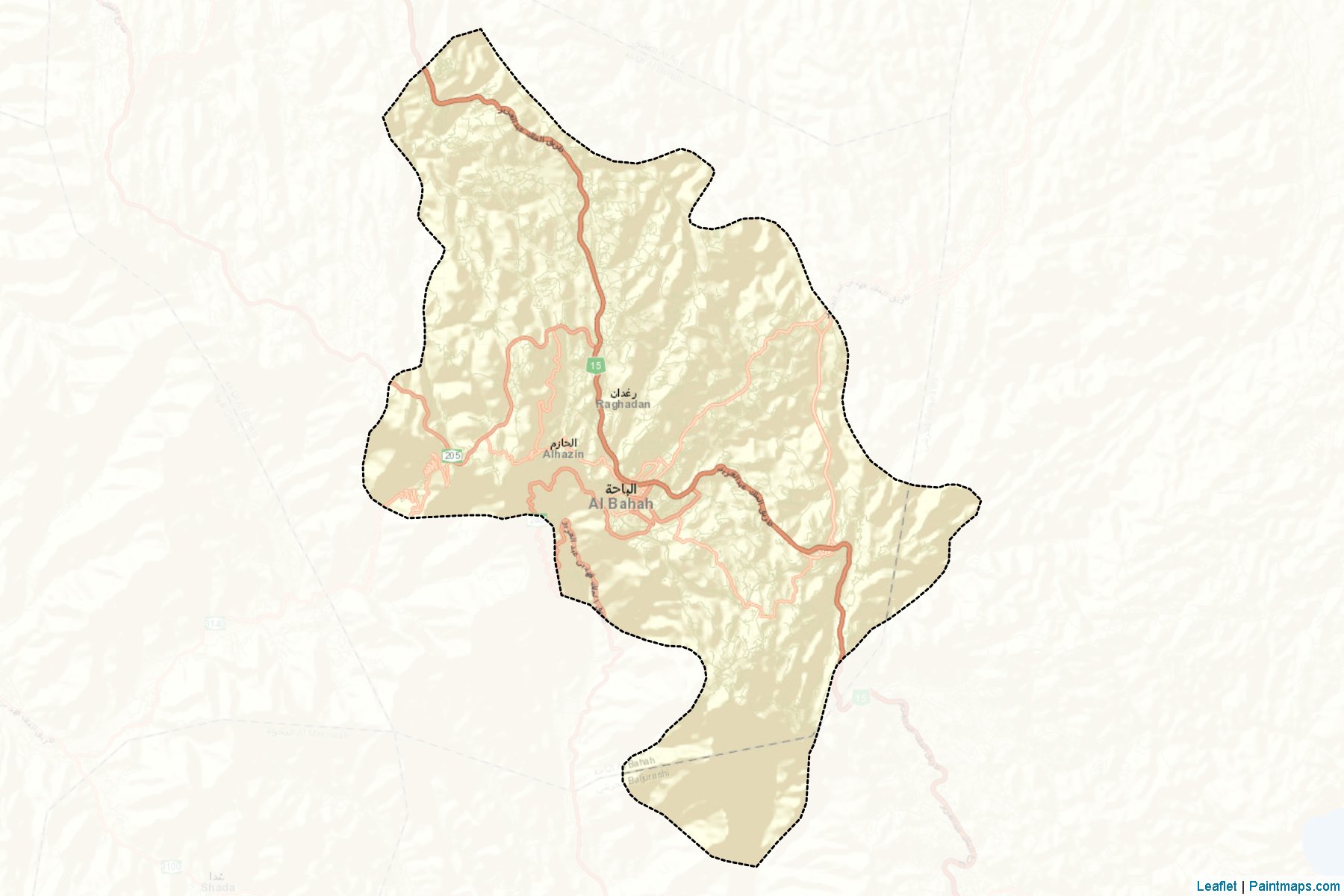 Al-Bahah (Al-Bahah) Map Cropping Samples-2