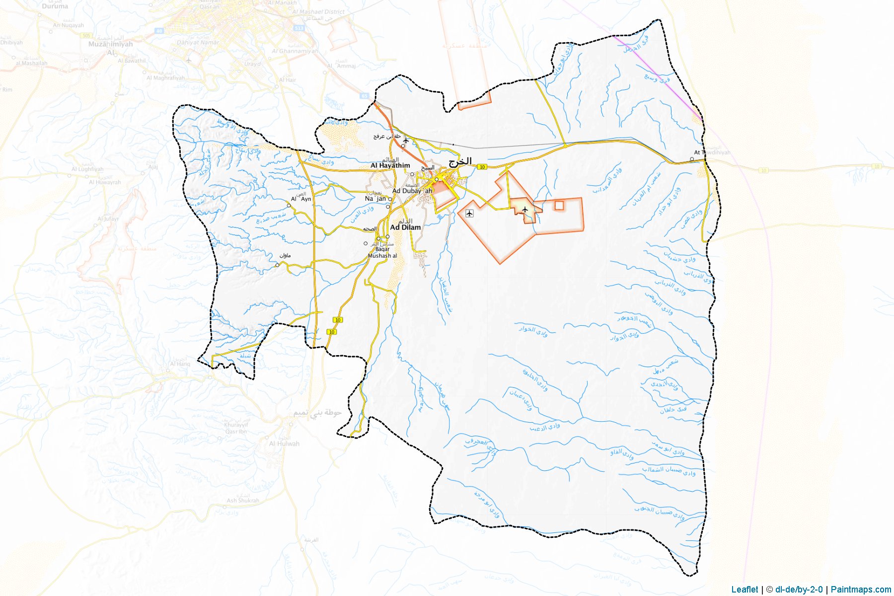 Muestras de recorte de mapas Al-Kharj (Riyadh)-1