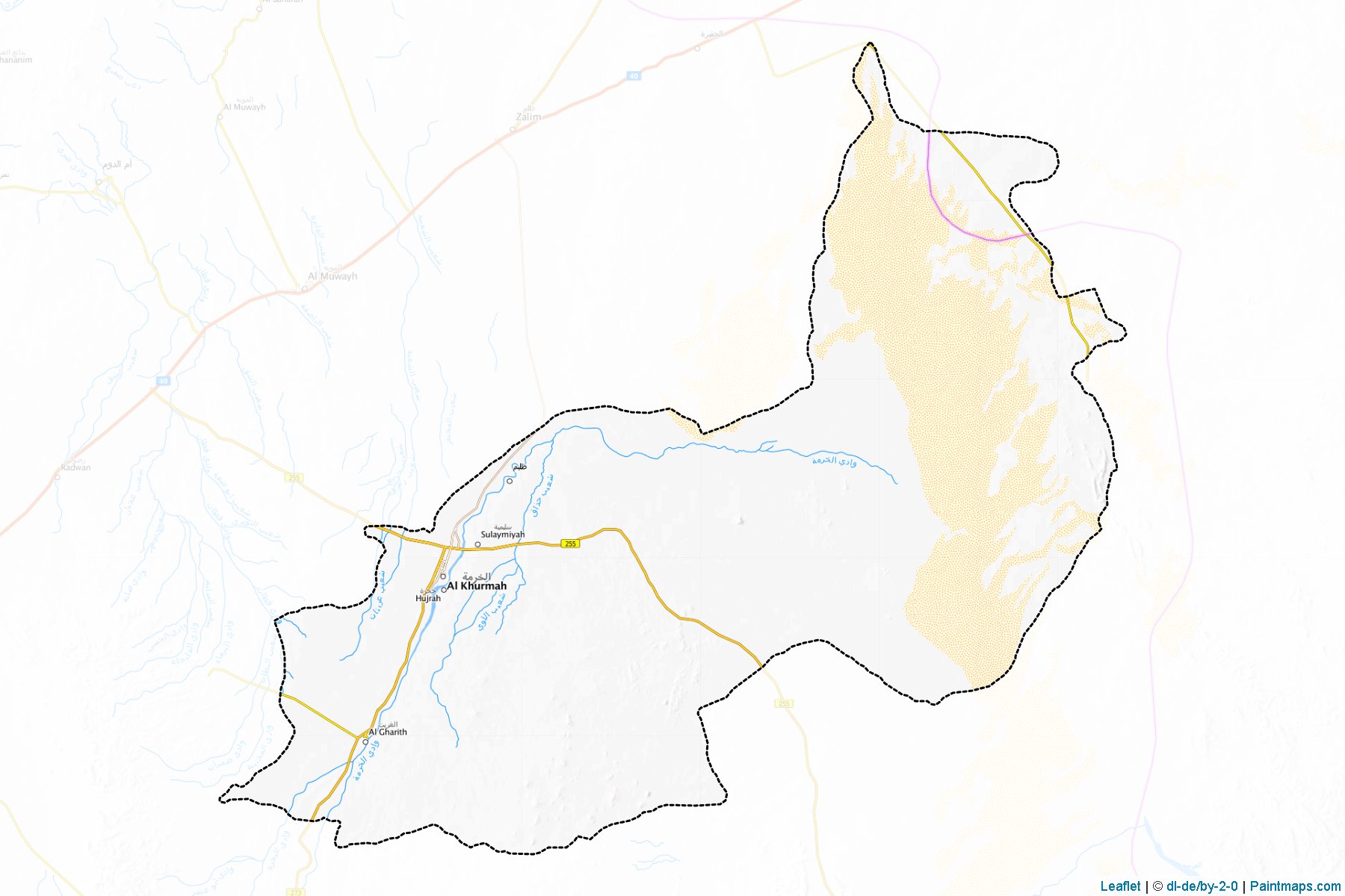 Muestras de recorte de mapas Al-Khurmah (Makkah)-1