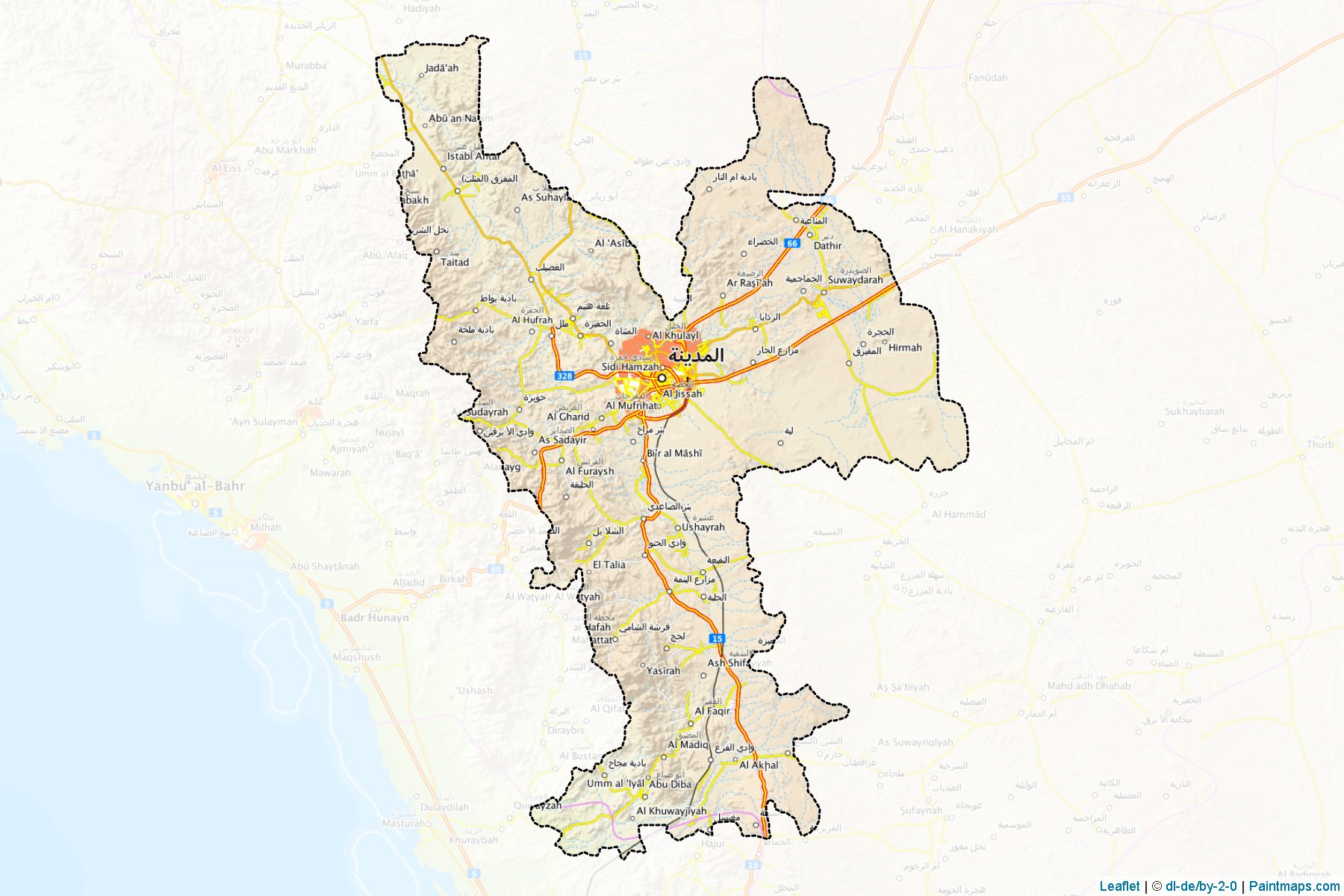 Muestras de recorte de mapas Al-Madinah (Al Madinah)-1