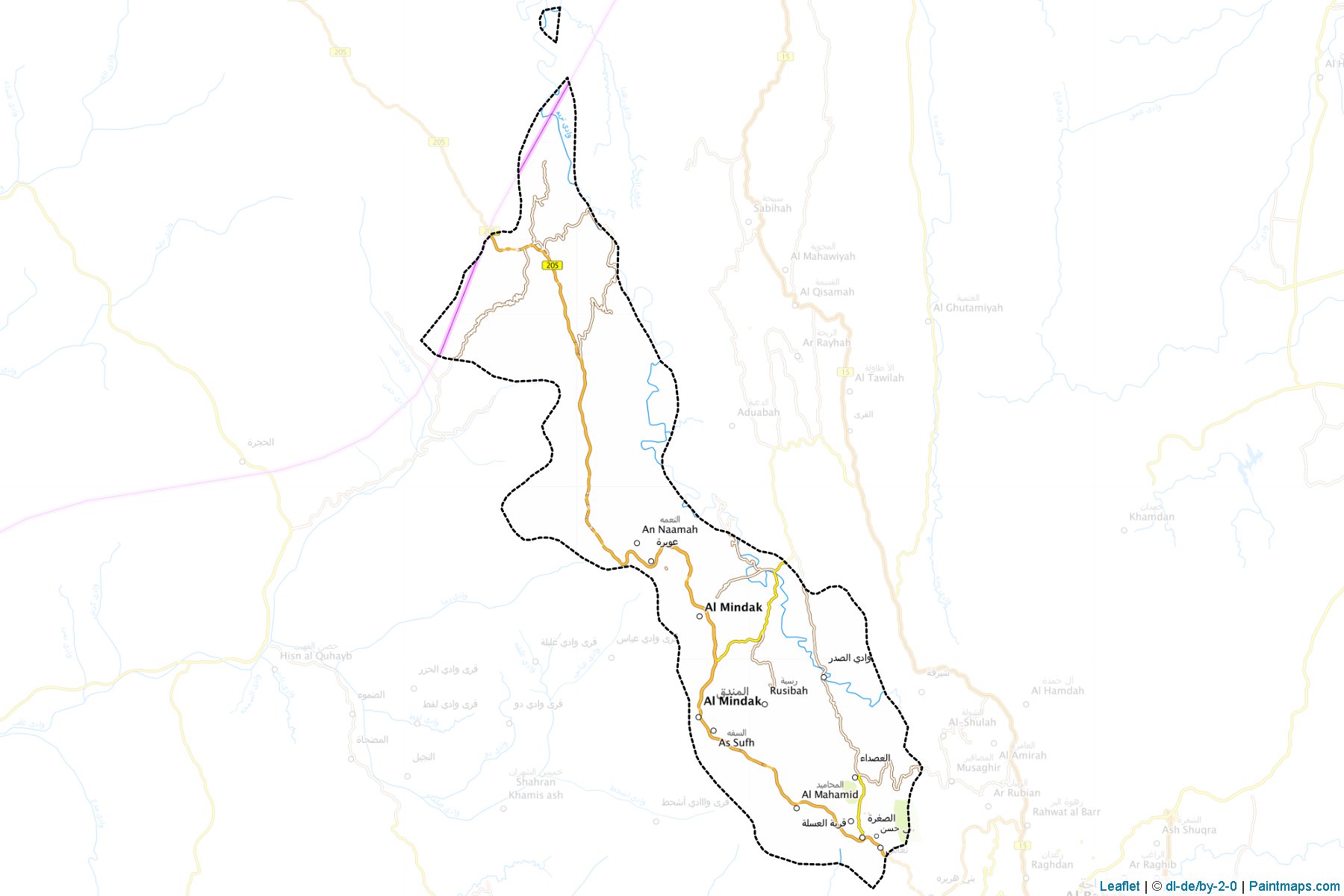 Muestras de recorte de mapas Al-Mandaq (Al-Bahah)-1